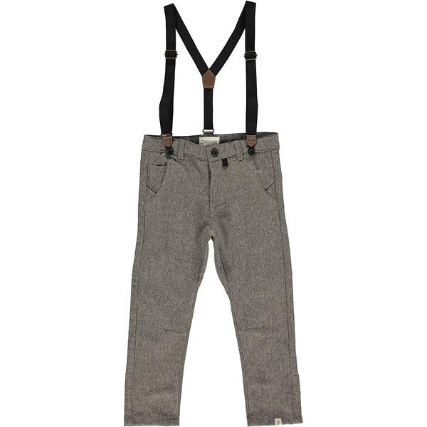 Me & Henry Brown Herringbone Pants w/ Suspenders