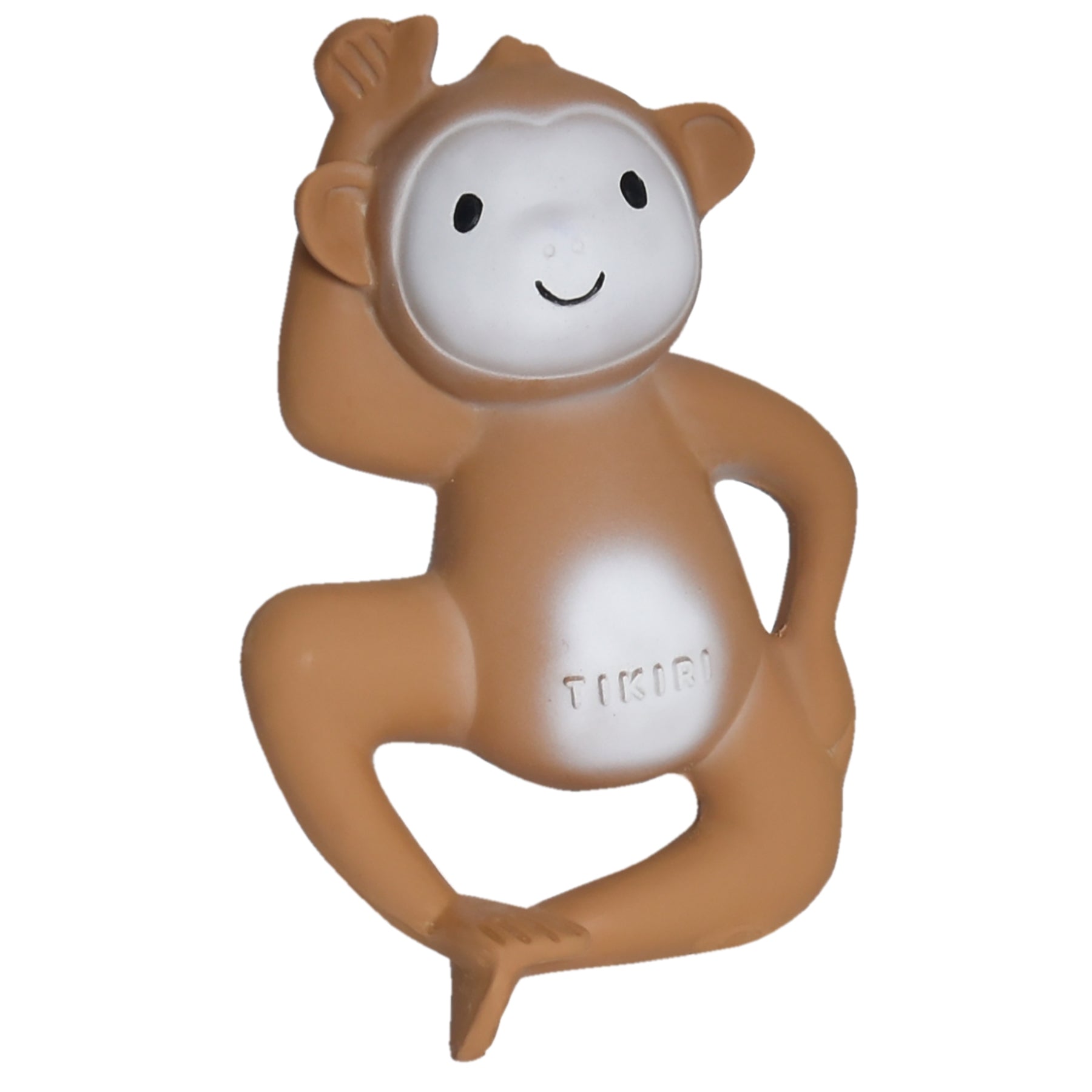 Tikiri Toys - Monkey Natural Organic Rubber Teether, Rattle & Bath Toy