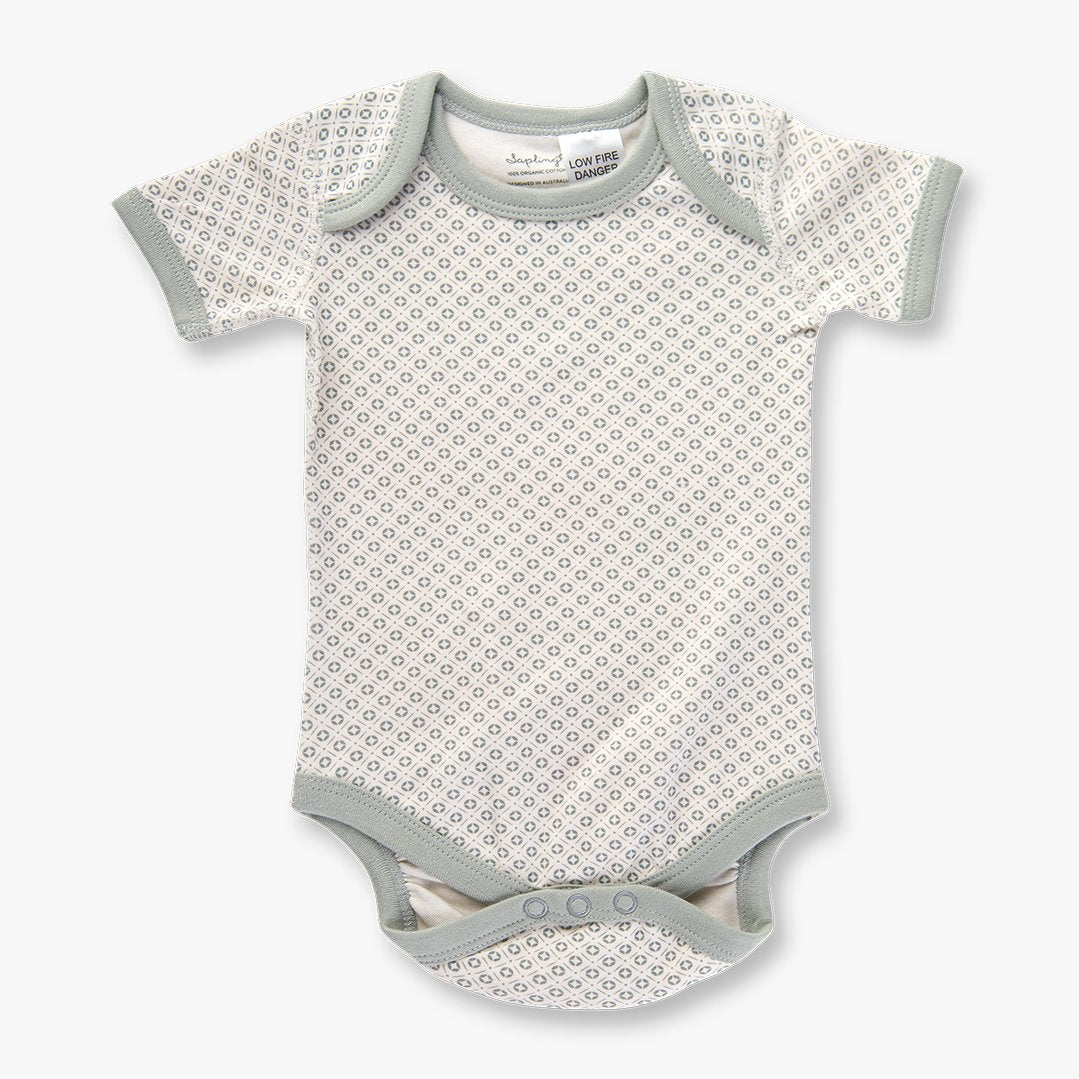 Sapling Child Short Sleeve Baby Bodysuit - Dove Grey