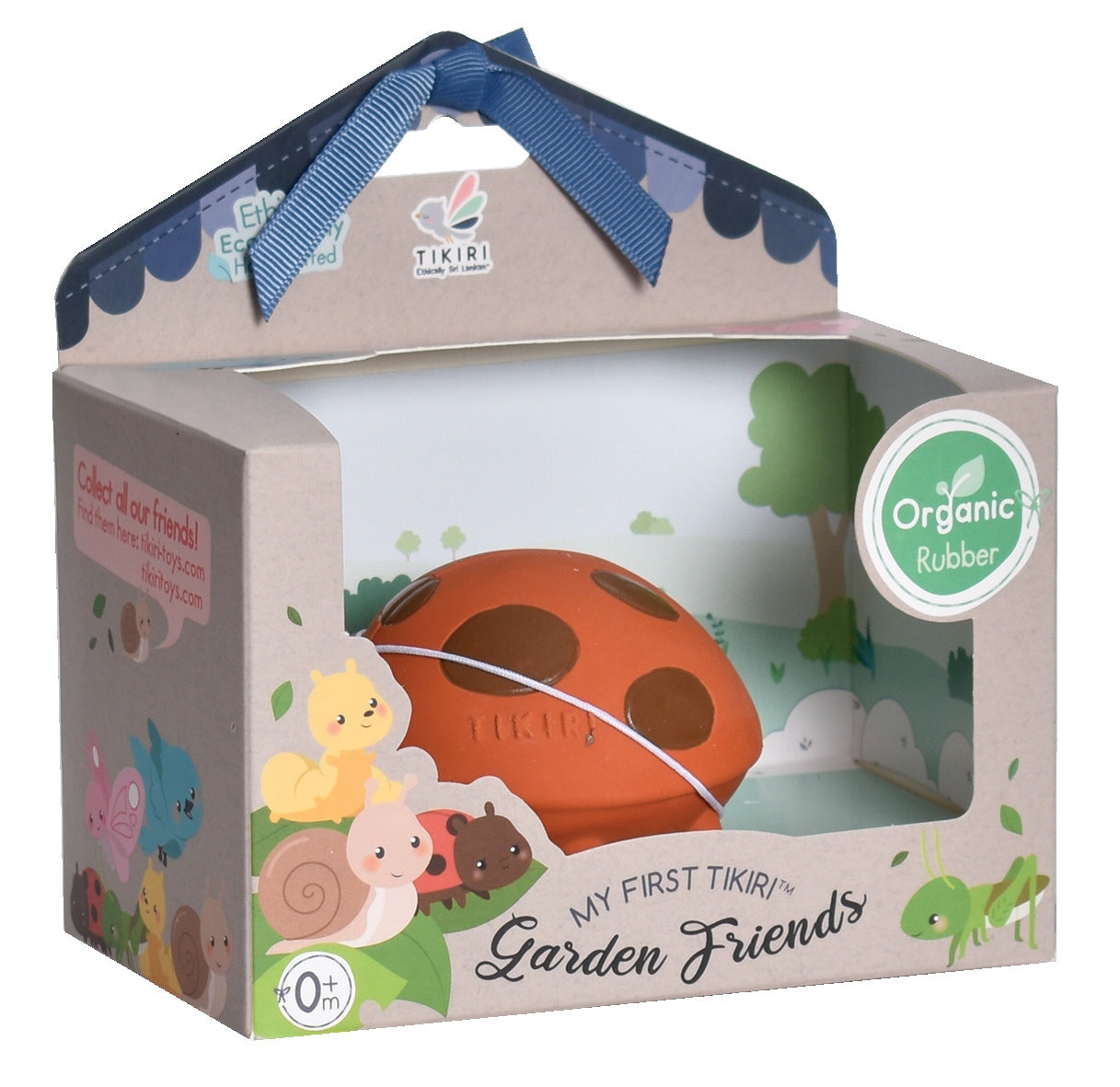 Tikiri Toys - Ladybug Natural Organic Rubber Teether, Rattle & Bath Toy