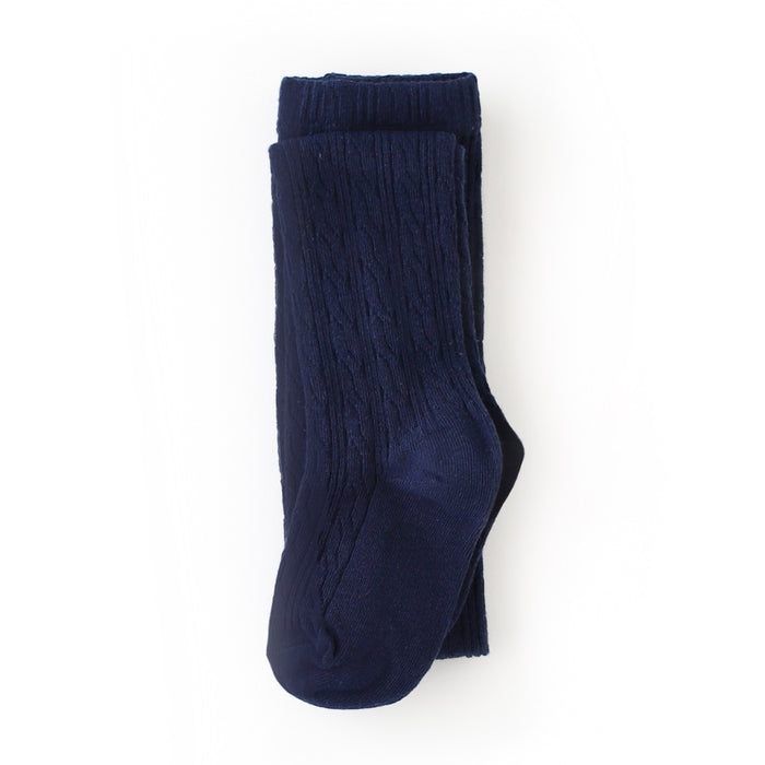 Little Stocking Co. Cable Knit Tights - Navy Blue