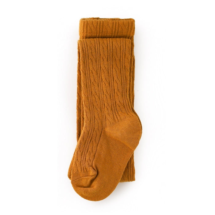Little Stocking Co. Cable Knit Tights - Mustard