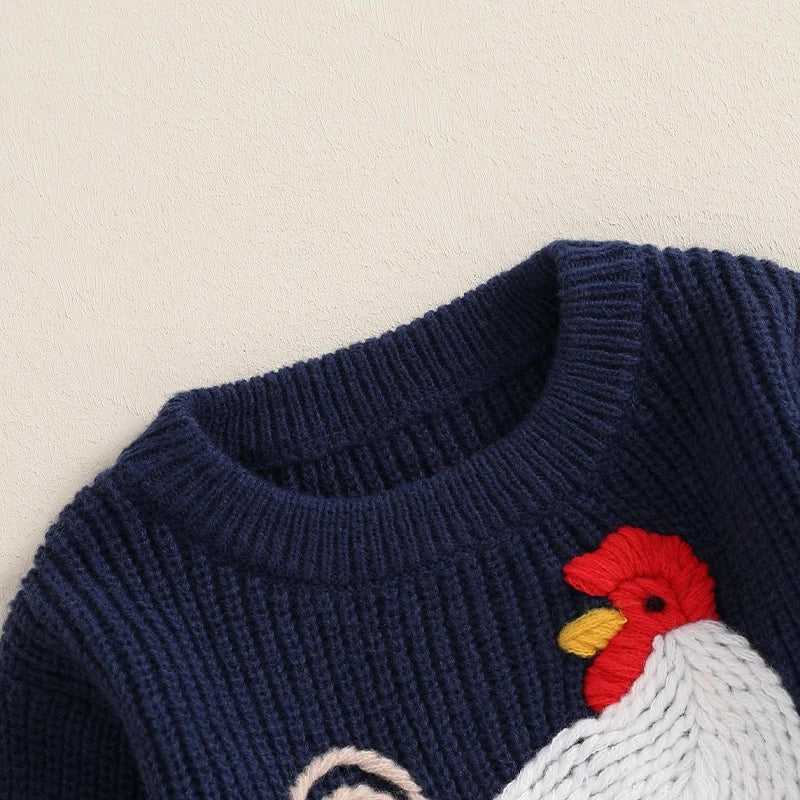 Navy Chicken Sweater