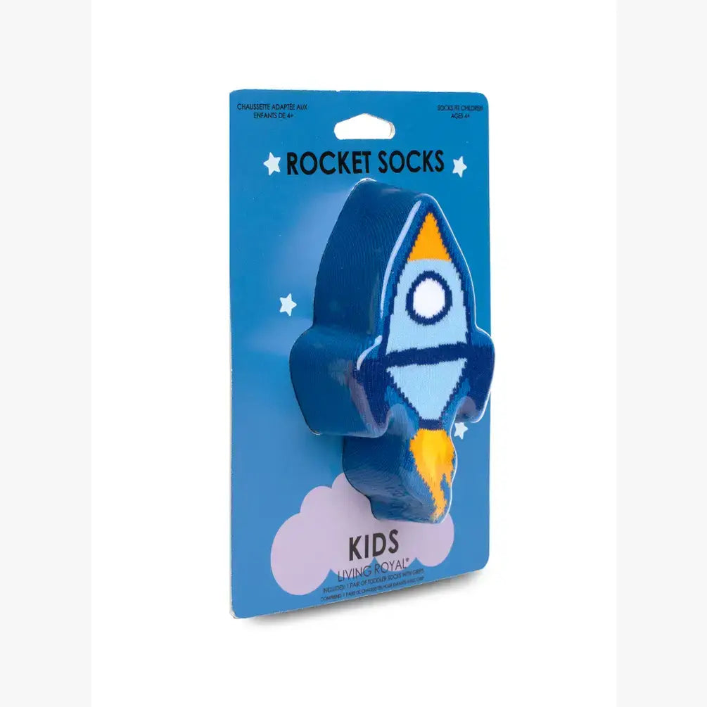 Living Royal 3D Packaged Crew Socks - Rocket Ship