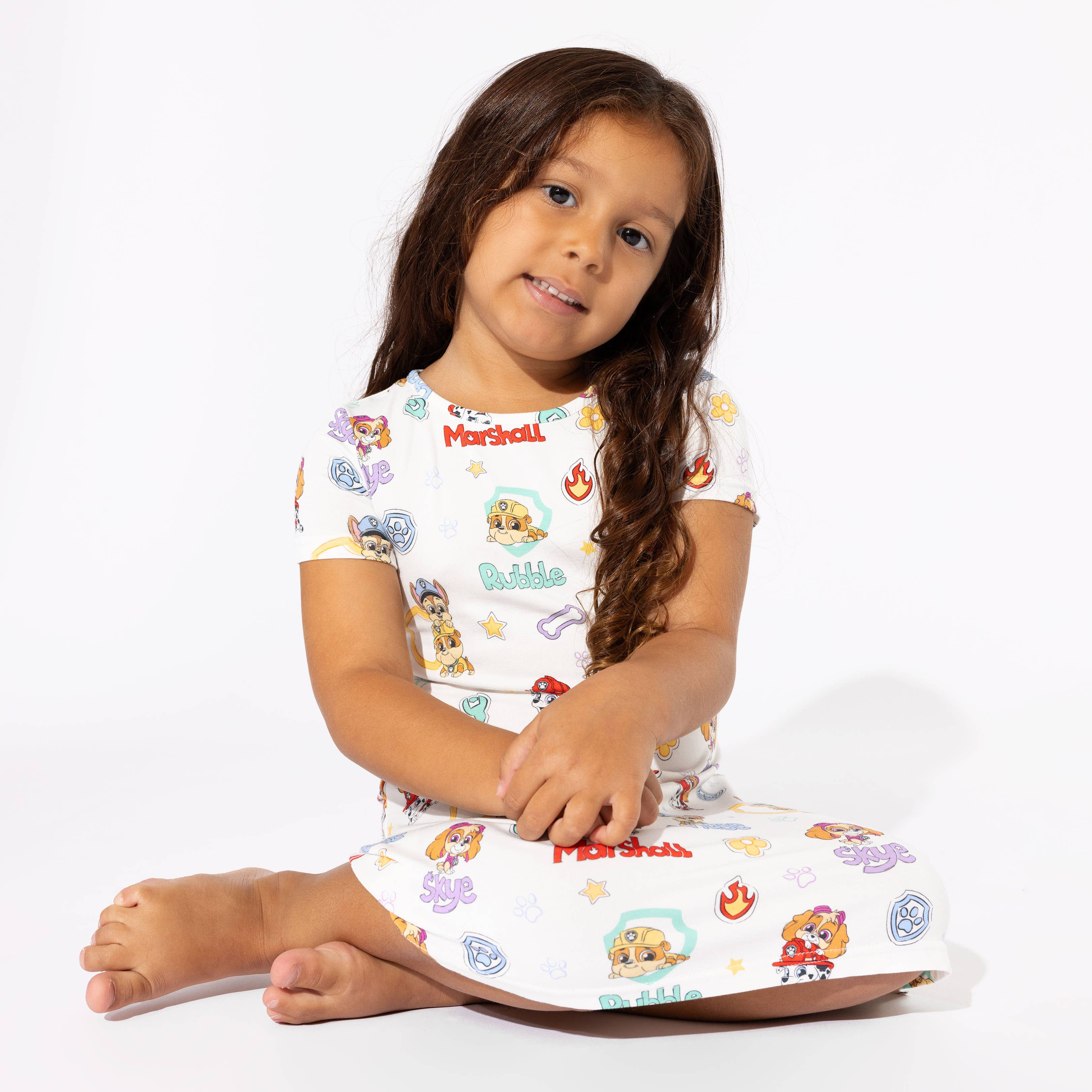 Bellabu Bear - PAW Patrol: Playful Pups Bamboo Girls' Short Sleeve Dress