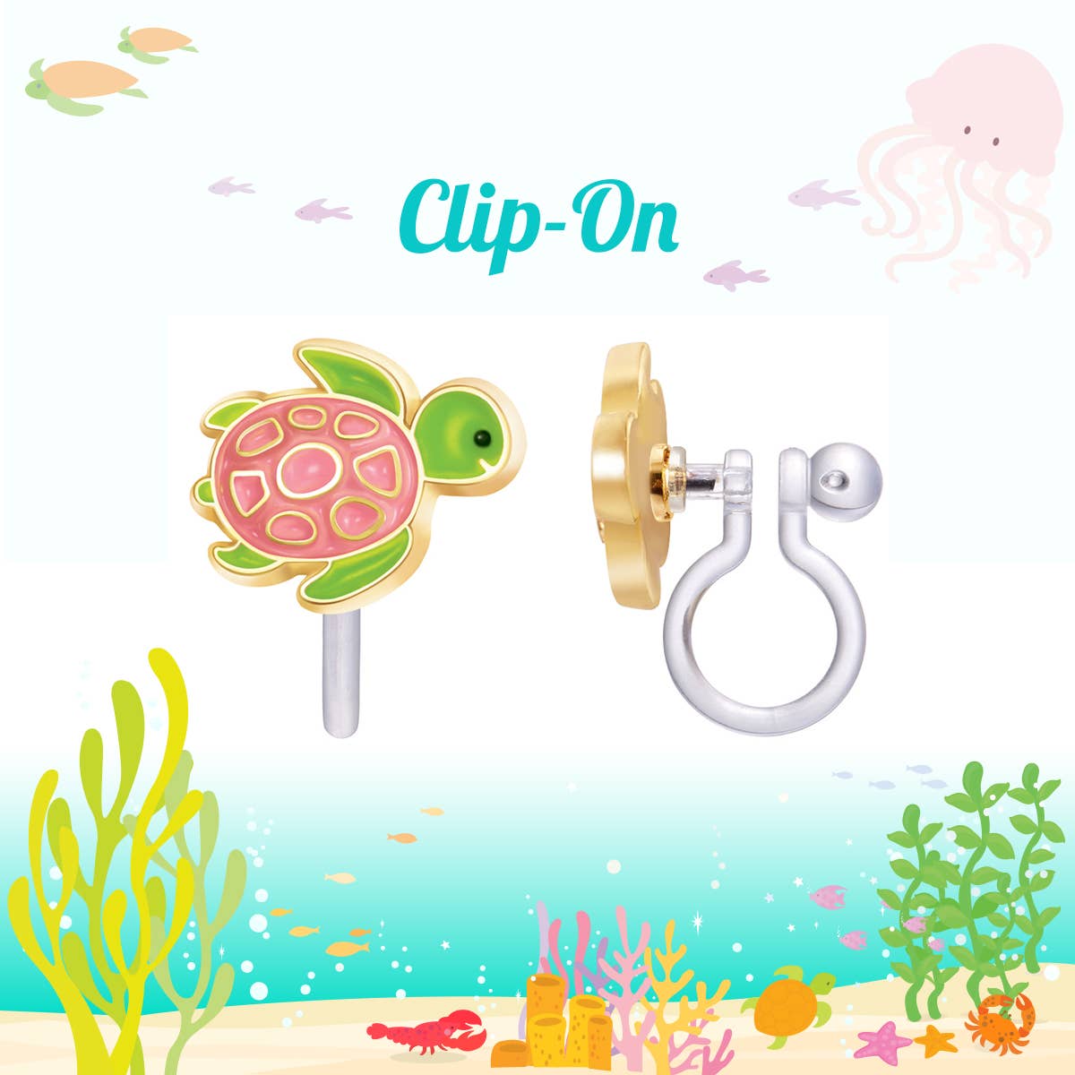 Girl Nation CLIP ON Earrings - Turtle-y Awesome