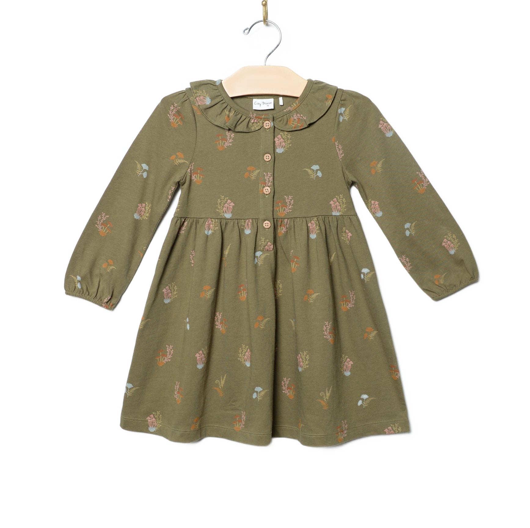 City Mouse Frill Collar Dress - Lichen Mushrooms