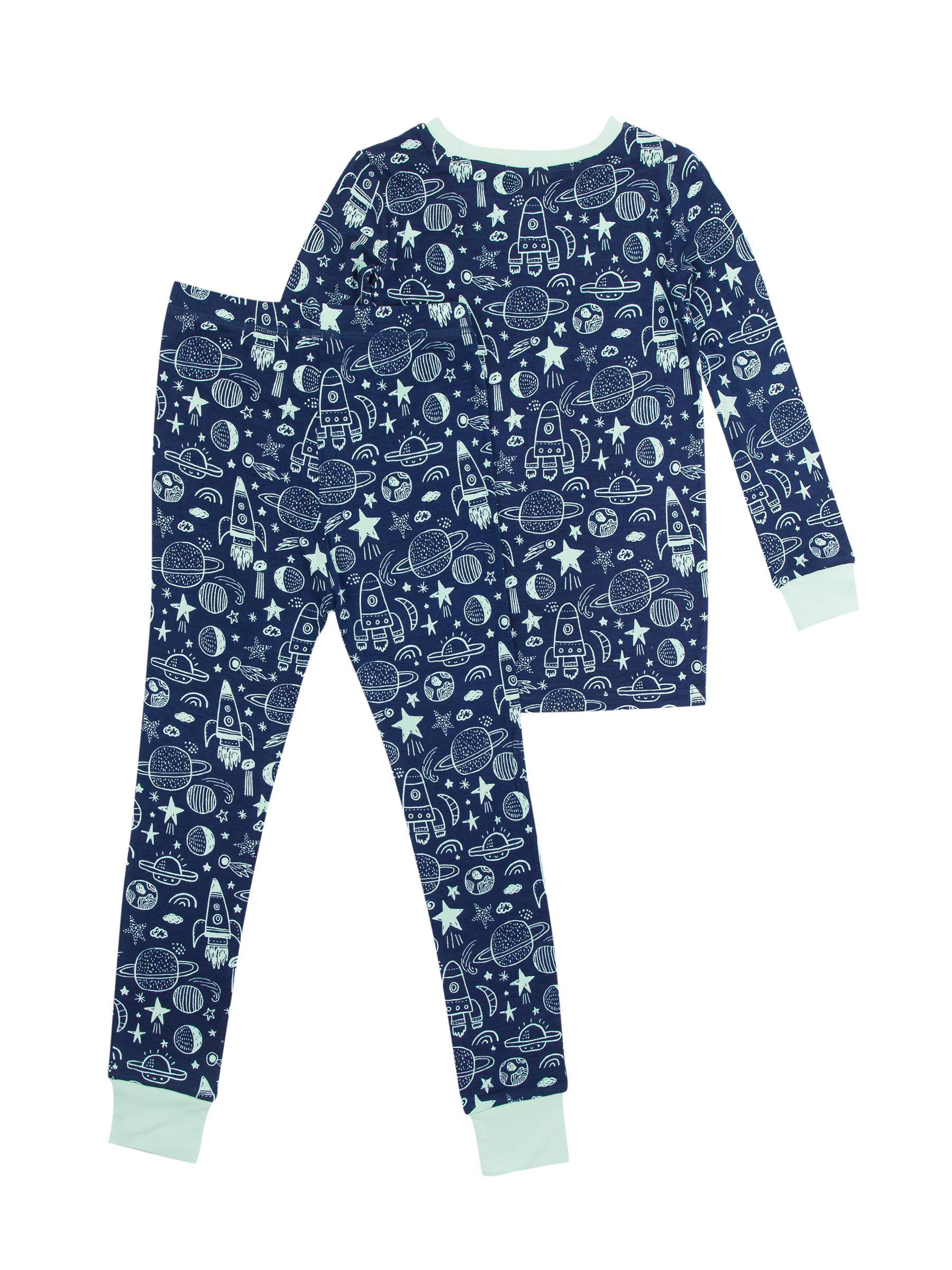 RuggedButts Bamboo Long Sleeve Pajama Set - Blast Off