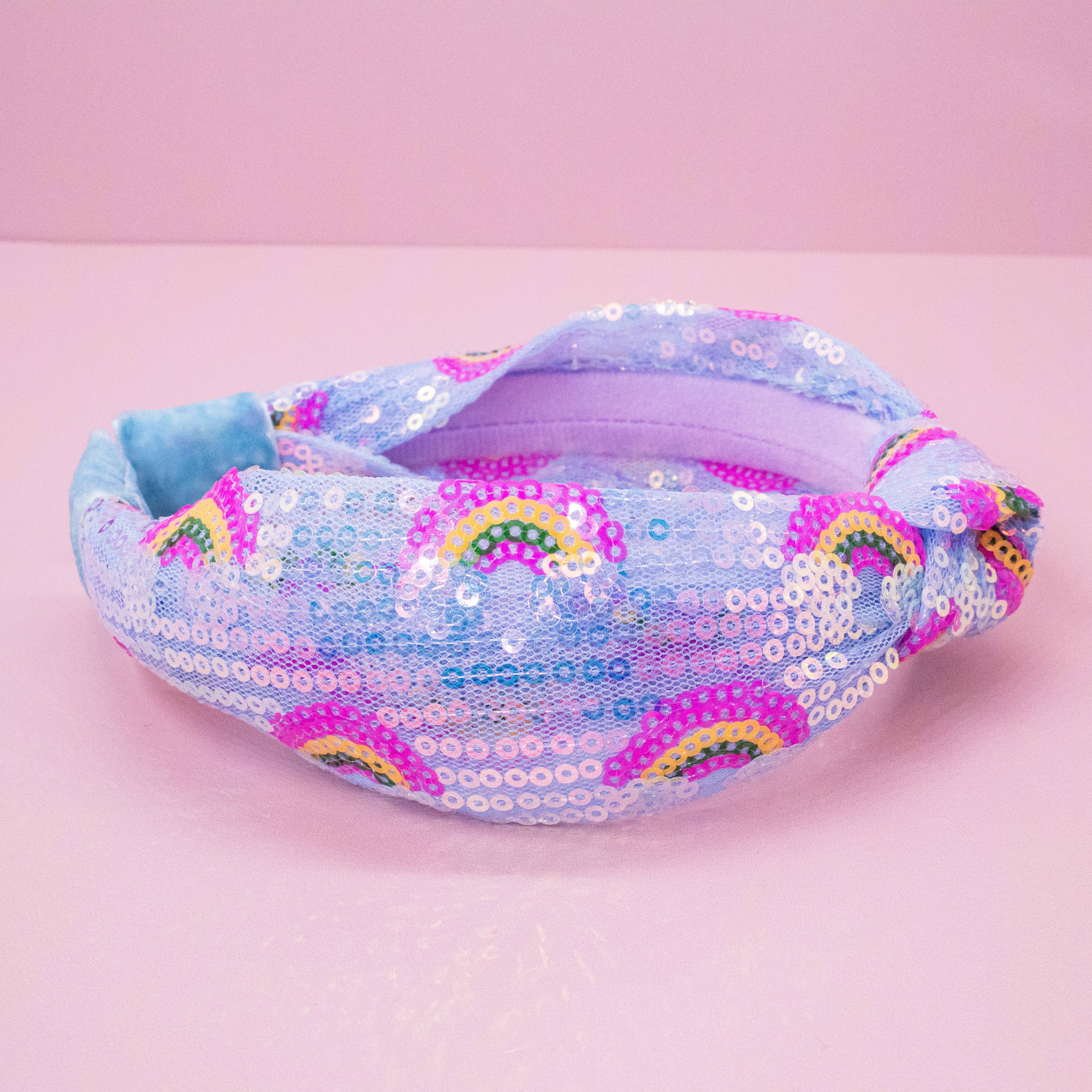 Rainbow Sequin Knot Headband