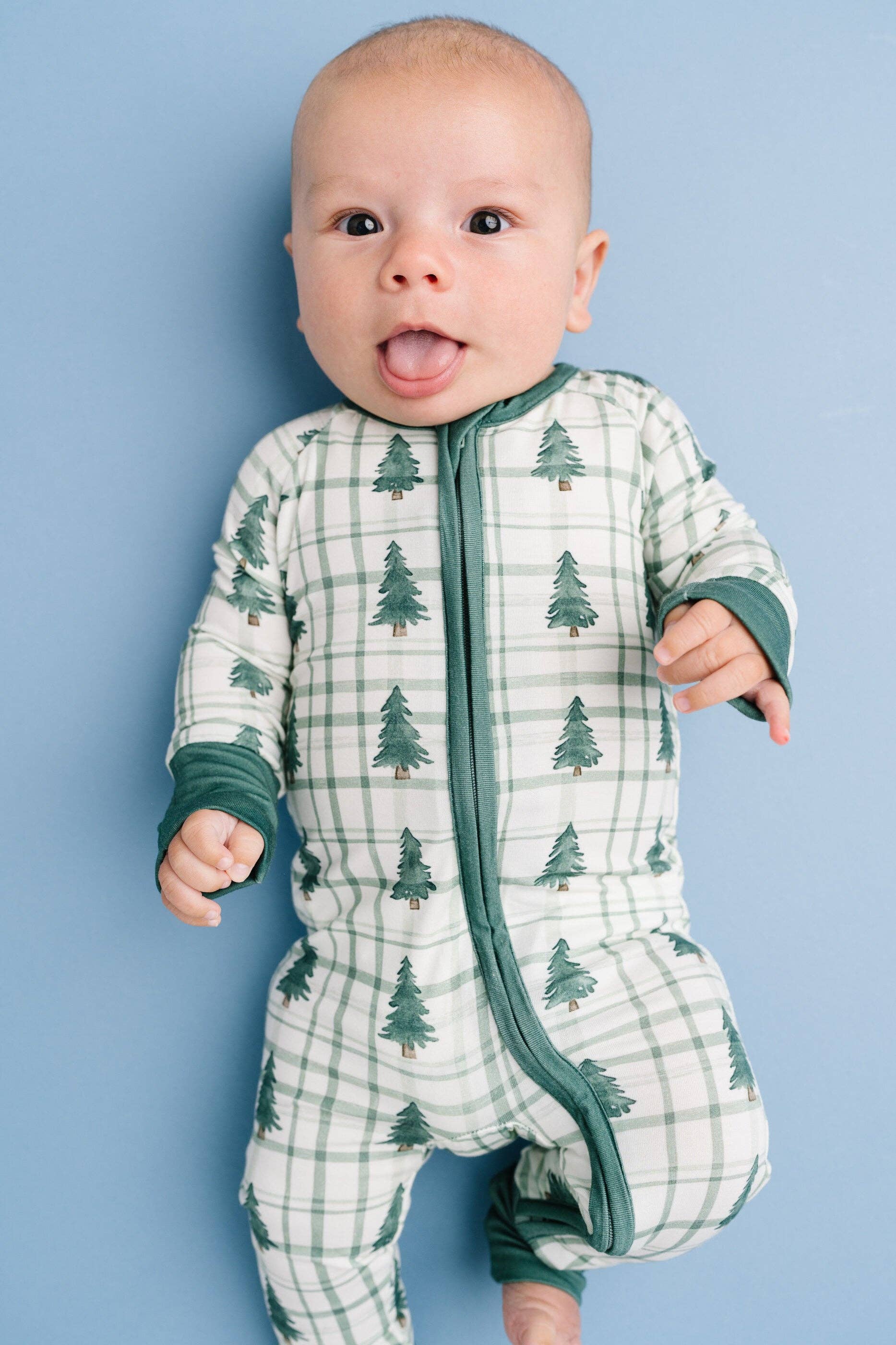 Little One Shop Bamboo Convertible Romper - Tree Farm