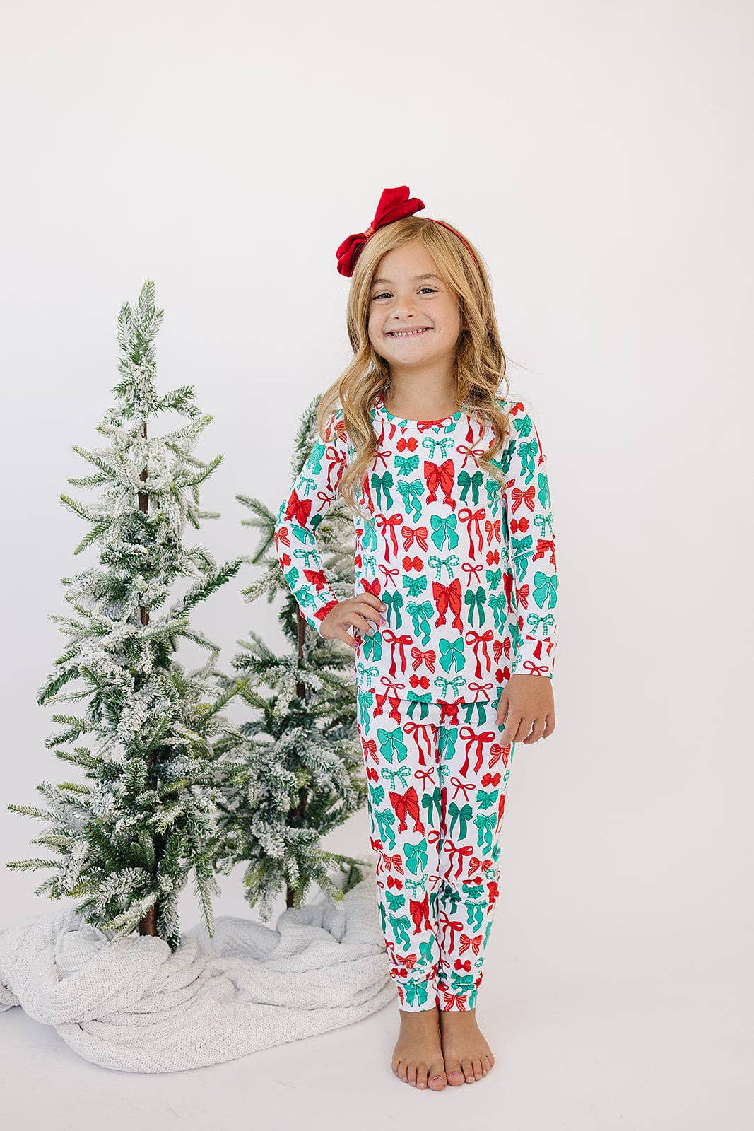 Lucky Panda Kids Bamboo PJs - Merry Bows