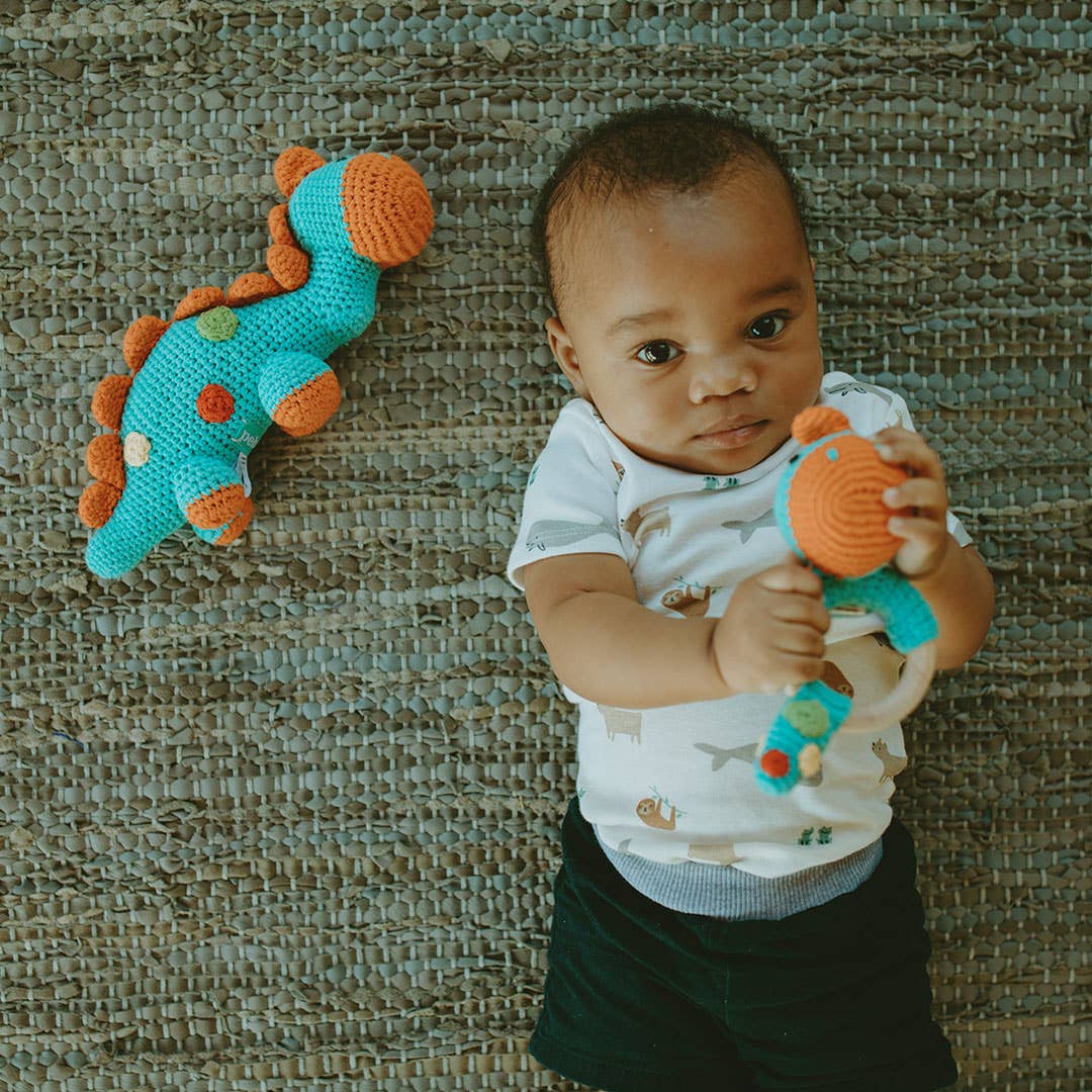 Pebble - Stegosaurus Plush Dino - Turquoise