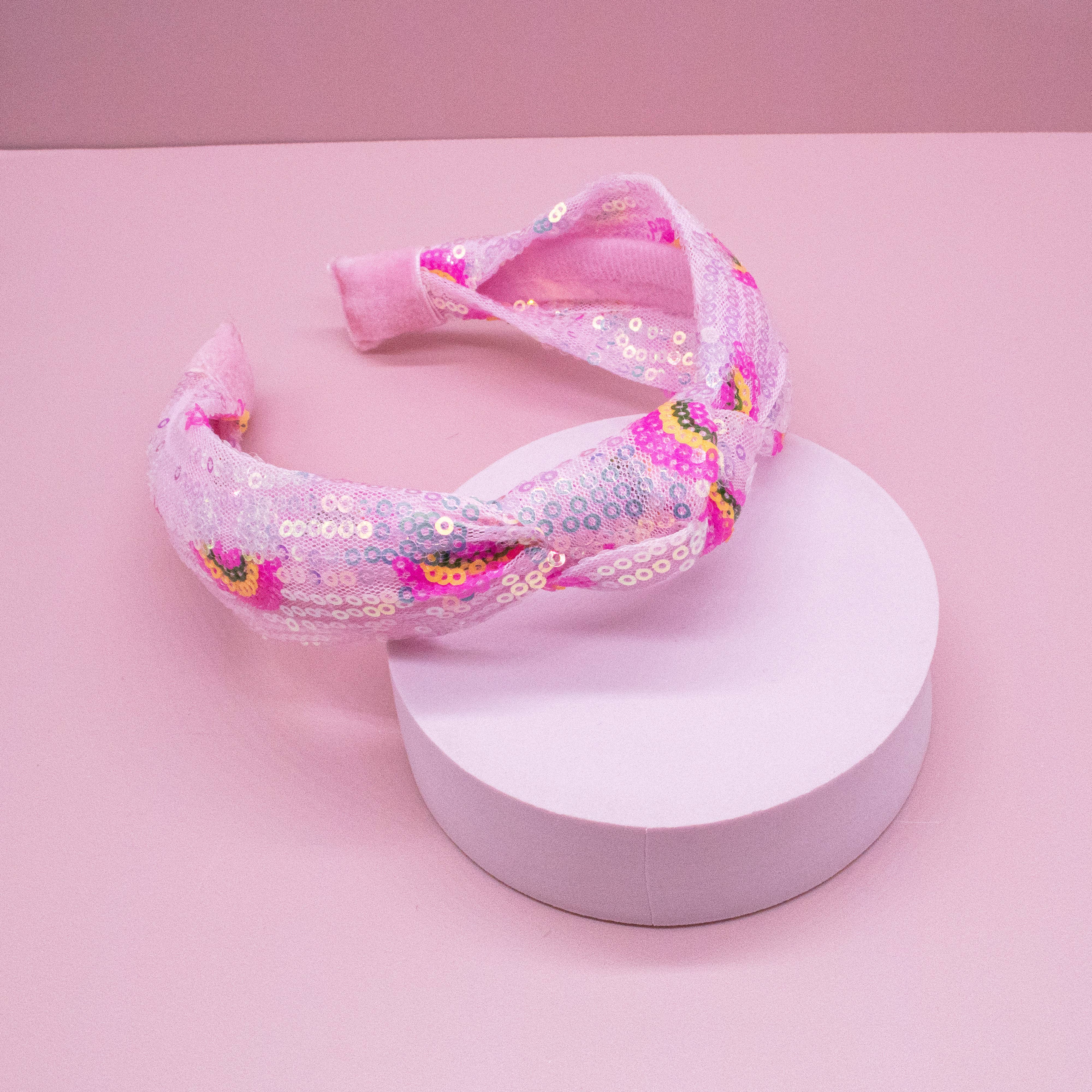 Rainbow Sequin Knot Headband