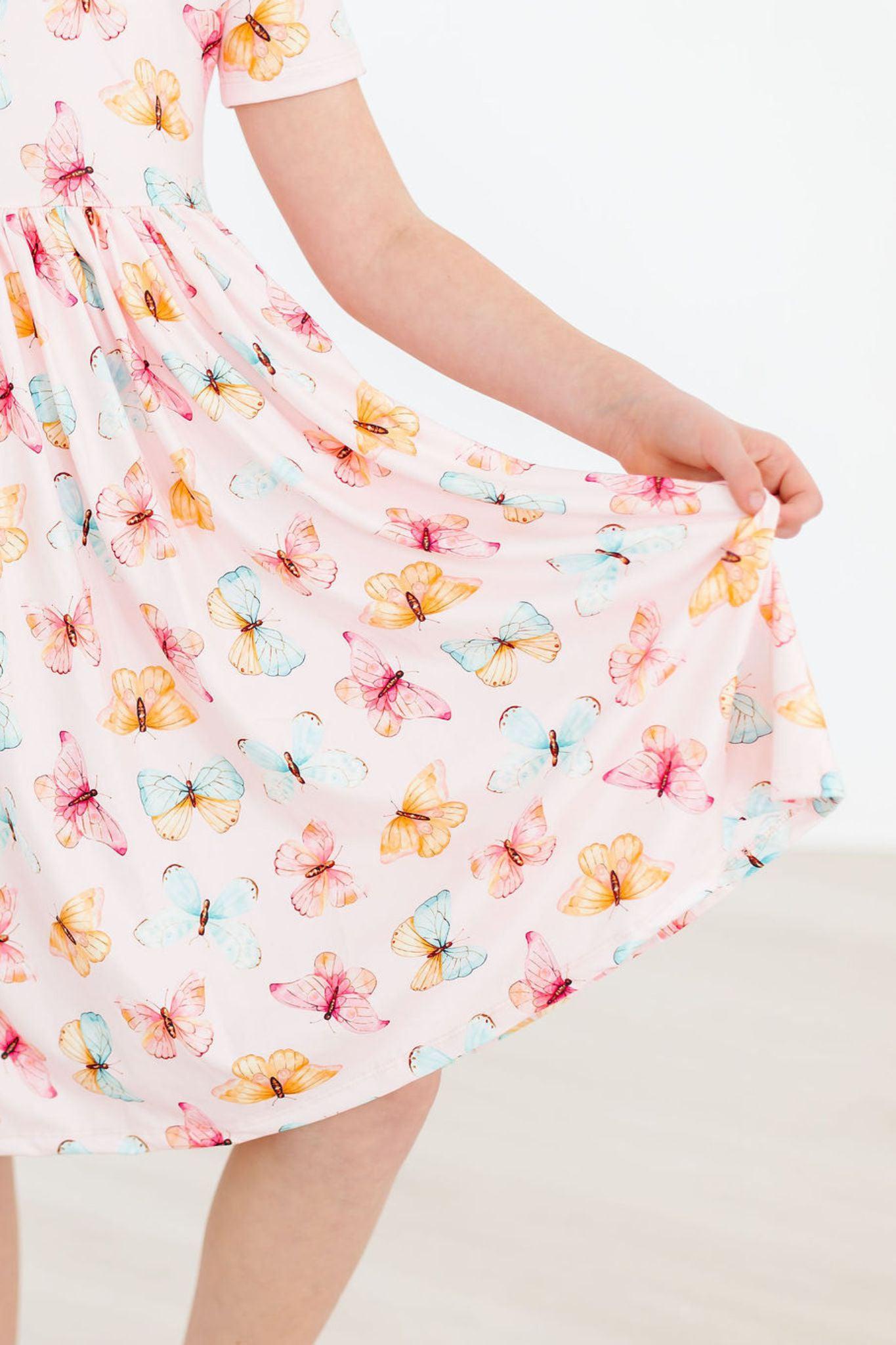 Mila & Rose Short Sleeve Twirl Dress - Butterfly Kisses (Final Sale)