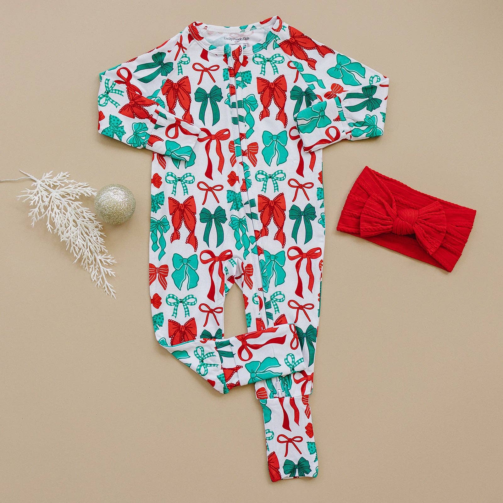 Lucky Panda Kids Bamboo Zip Romper - Merry Bows
