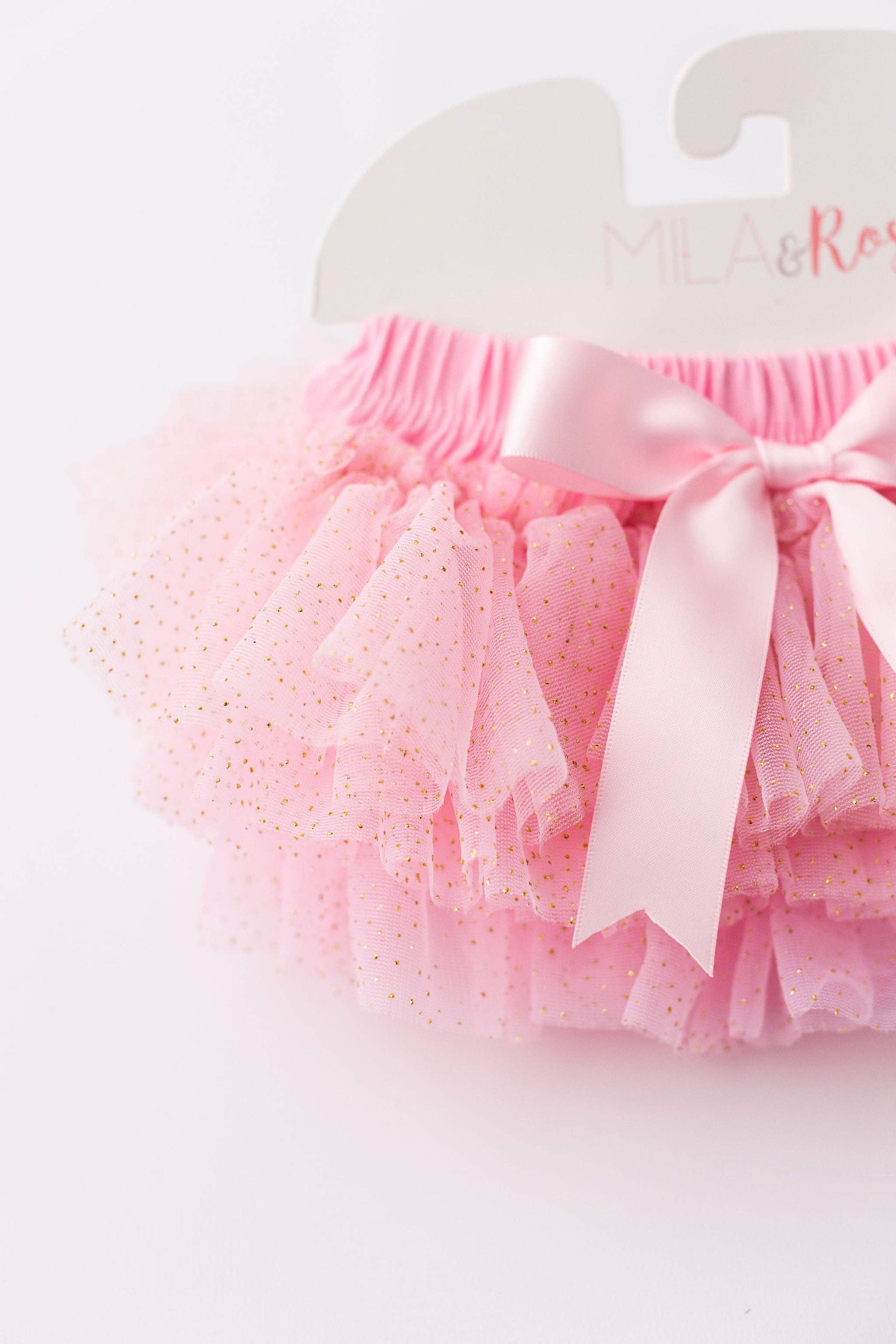 Mila & Rose Ruffle Tutu Bloomer - Pink & Gold Glitter