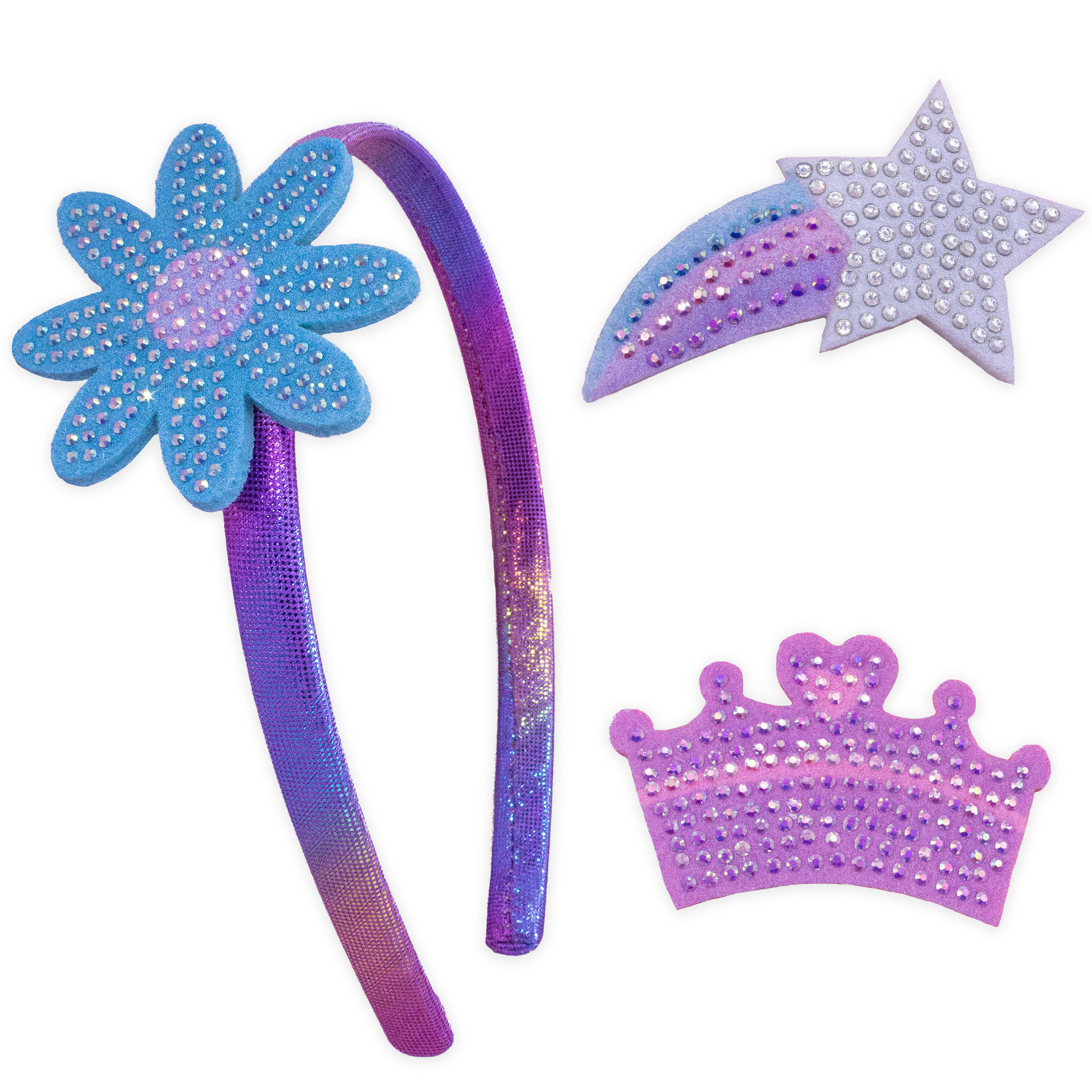 Interchangeable Rhinestone Charm Headband and Hair Clips