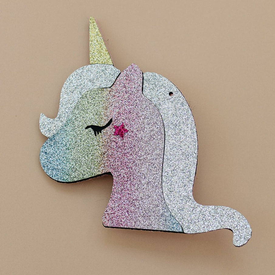 Large Glitter Unicorn Sparkle Hair Clip