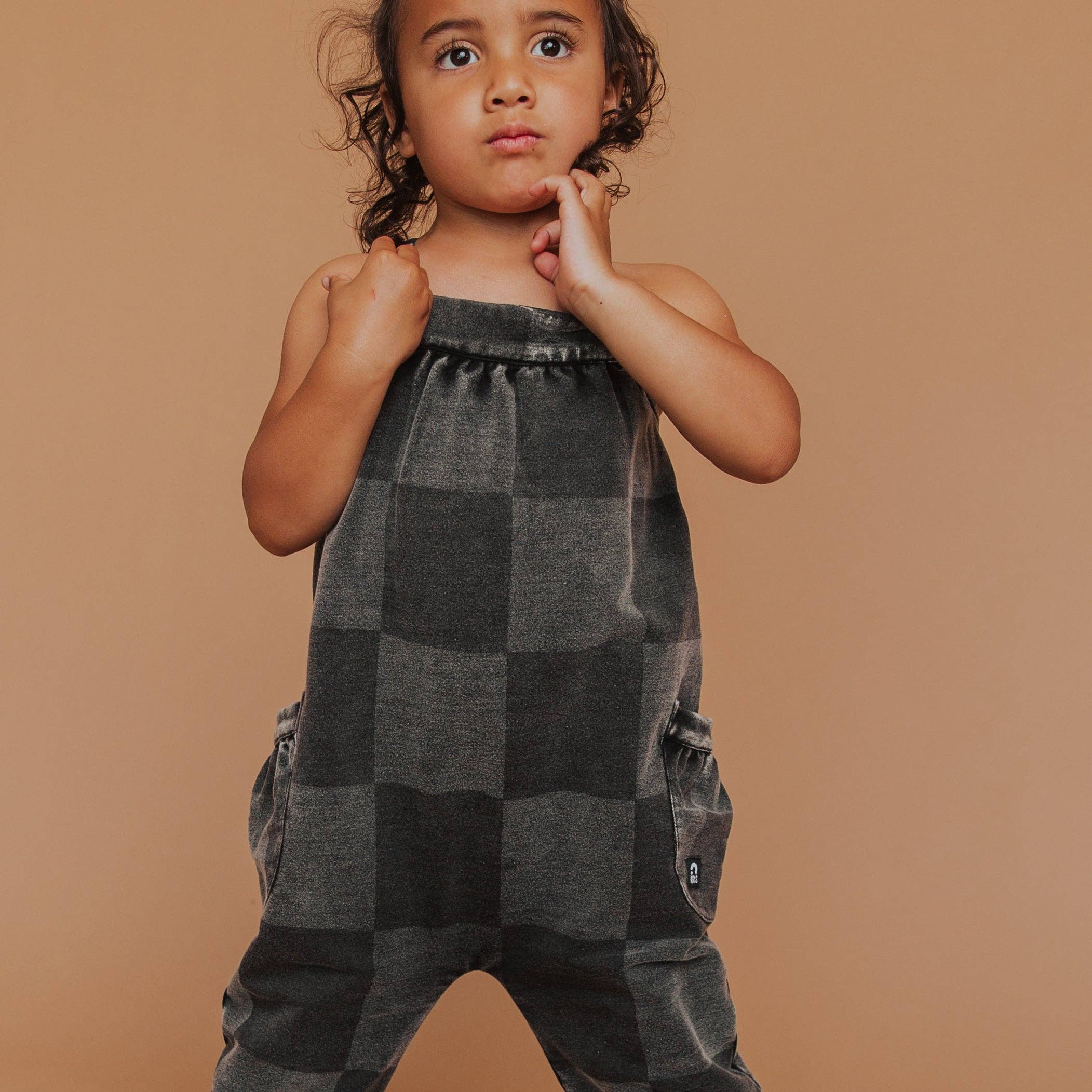 RAGS Strappy Jumper - Black Denim Check