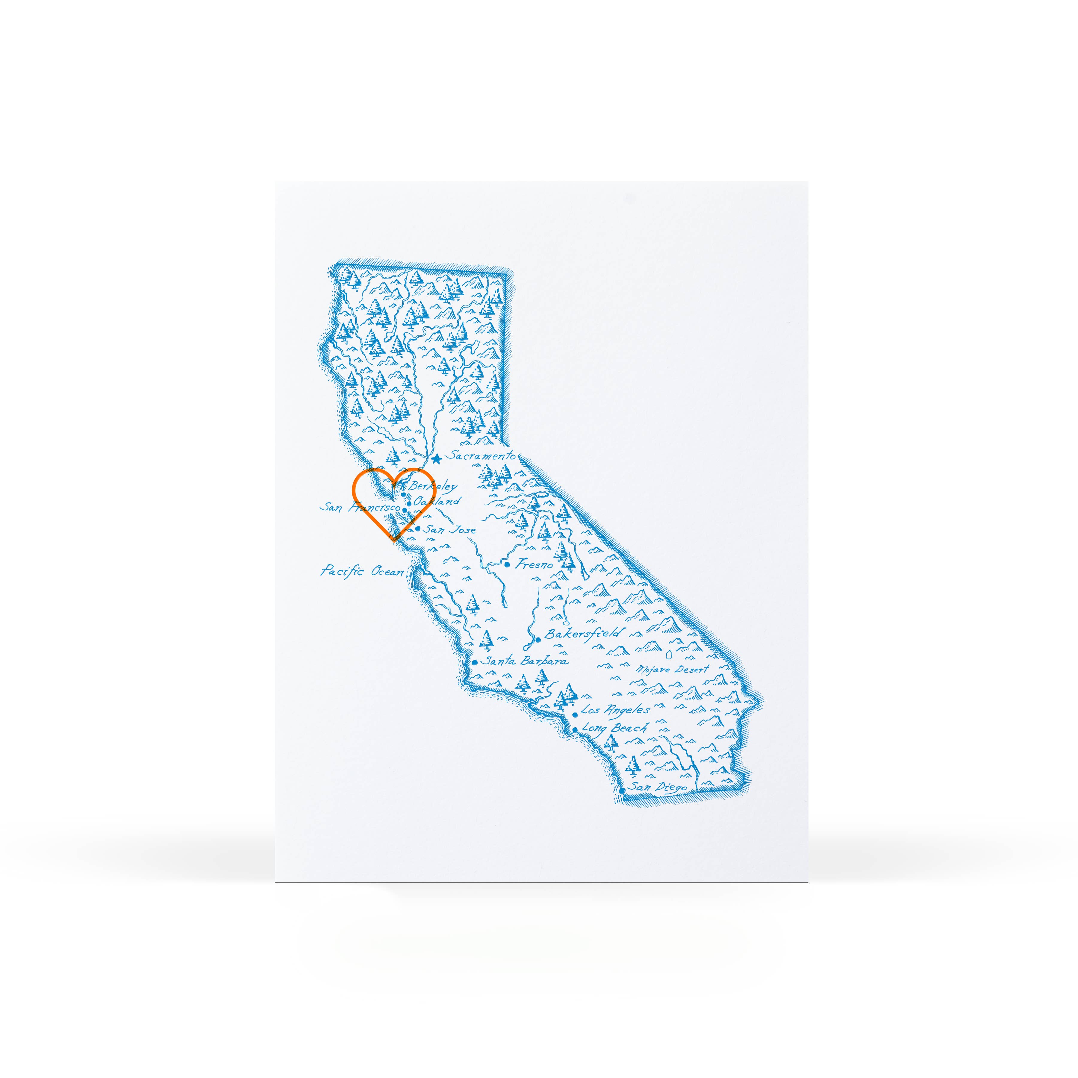 Sweet Bippy Press - California - Bay Area Heart Greeting Card