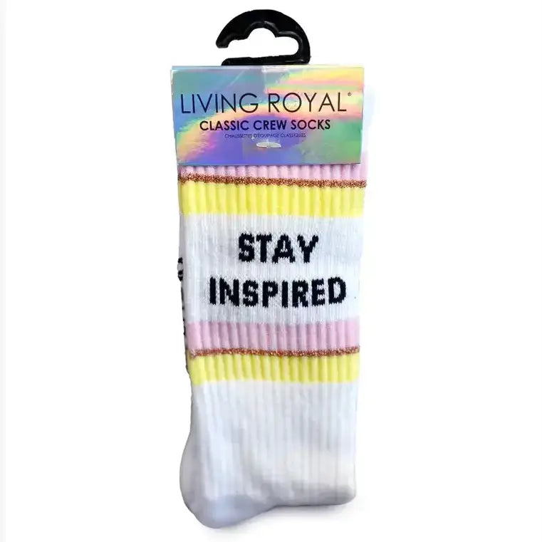 Living Royal Crew Socks - Checkered Heart