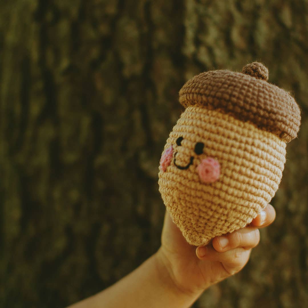 Pebble - Pretend Play Food Rattle - Acorn