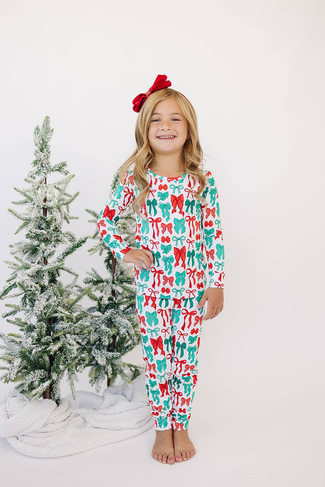 Lucky Panda Kids Bamboo PJs - Merry Bows
