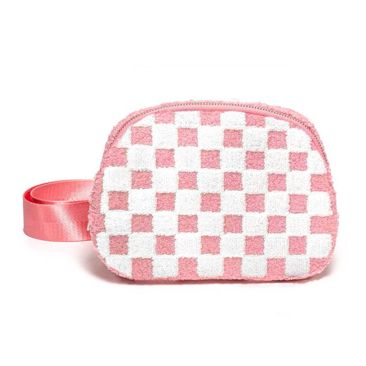 Living Royal Adjustable Belt Bag - Pink & White Checkered