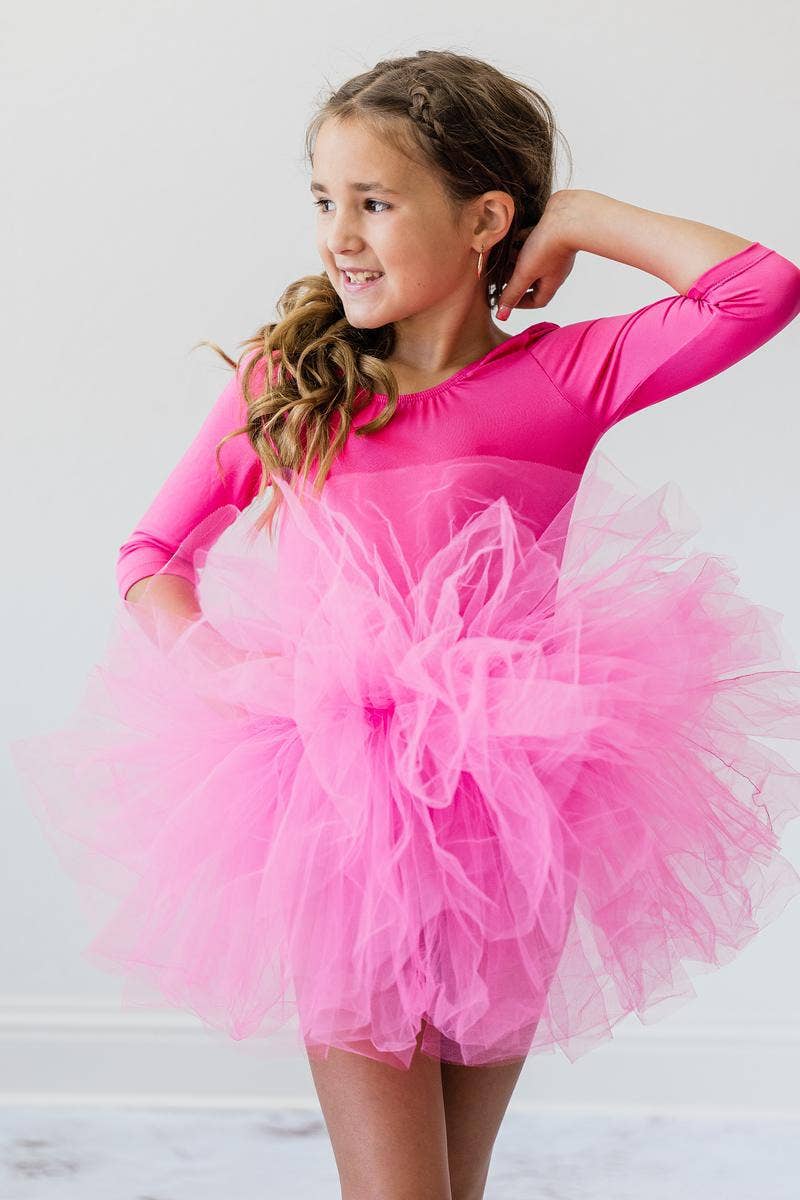 Mila & Rose - Hot Pink 3/4 Tutu Leotard