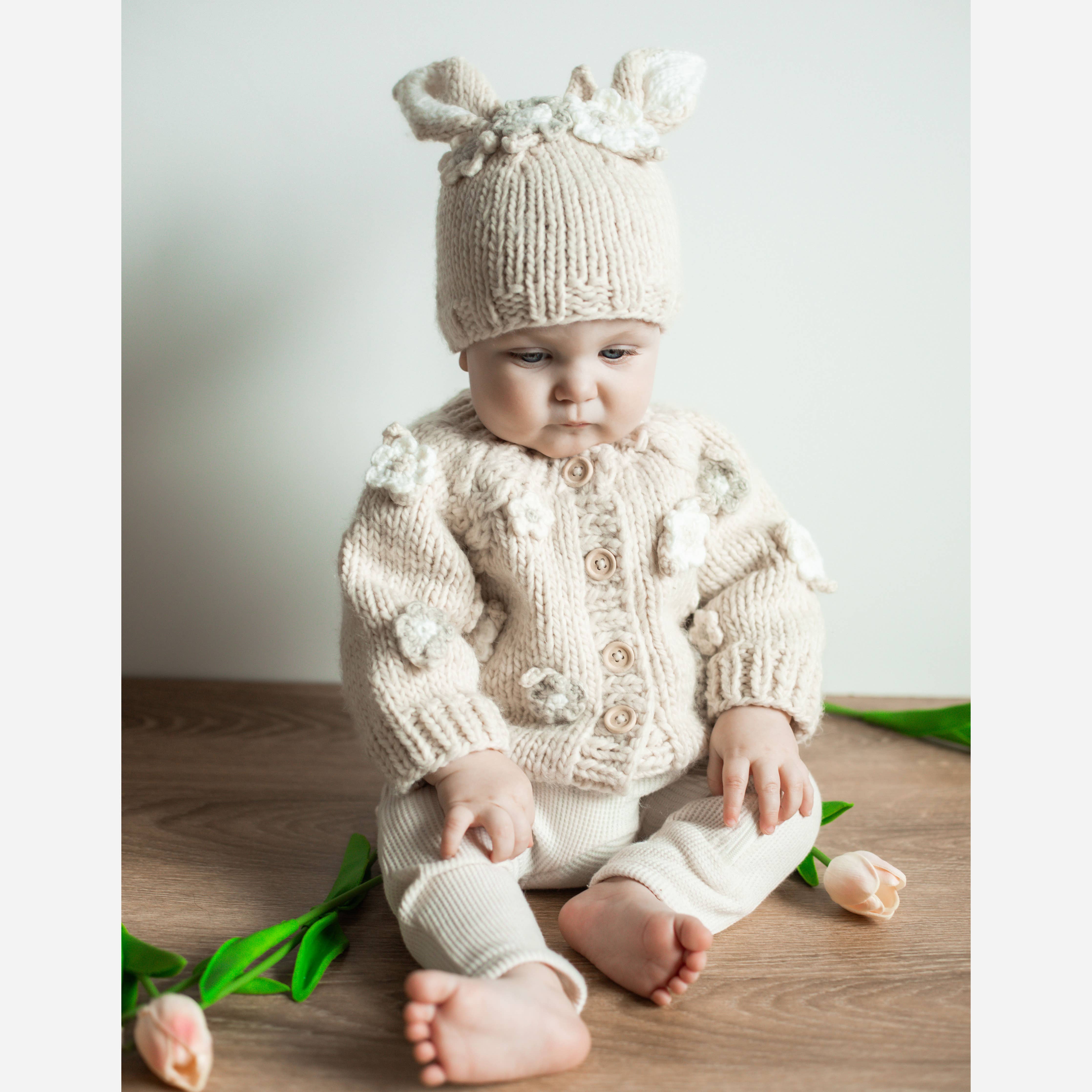 Huggalugs Flower Cardigan Sweater
