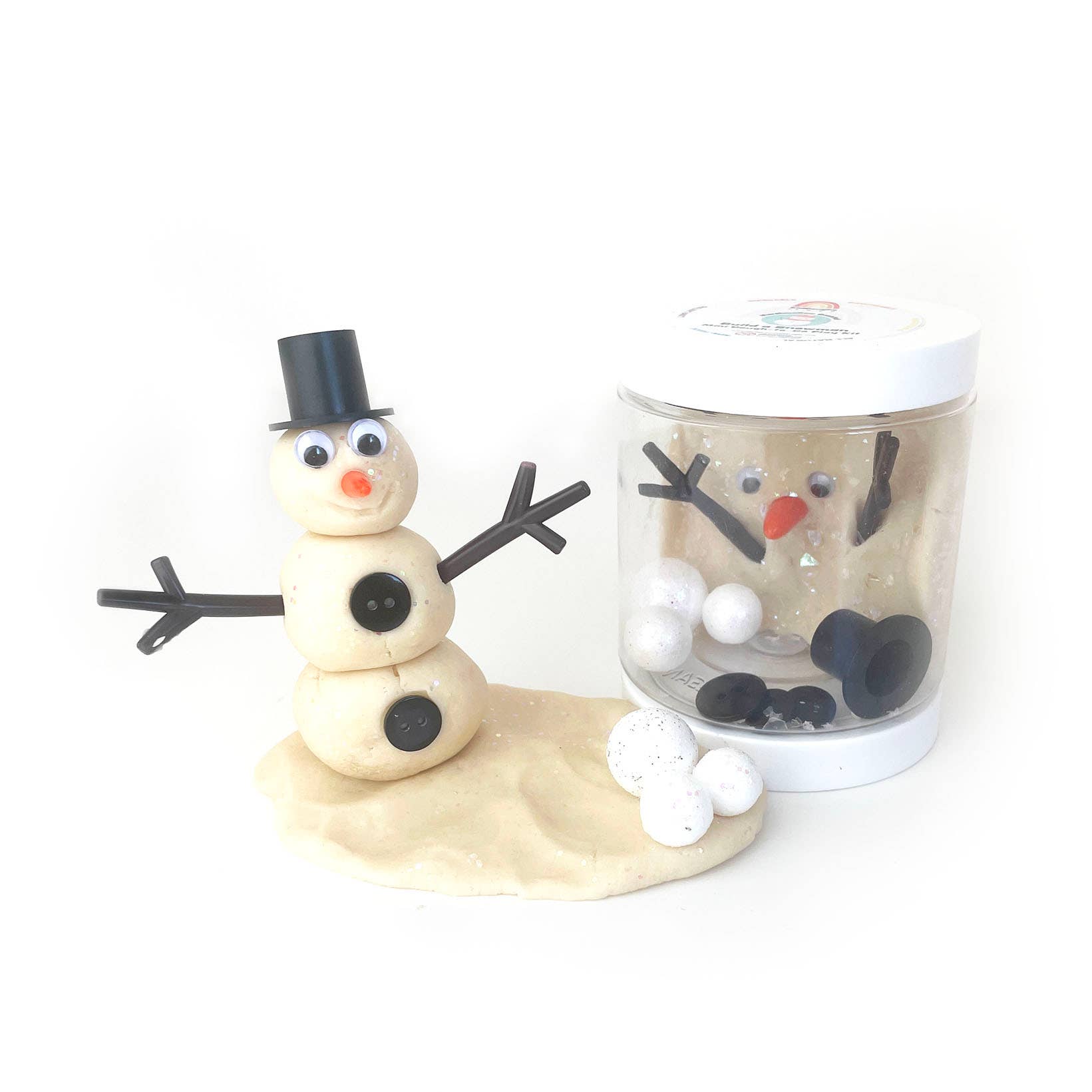 Earth Grown KidDoughs - Snowman (Marshmallow) Mini Dough-To-Go