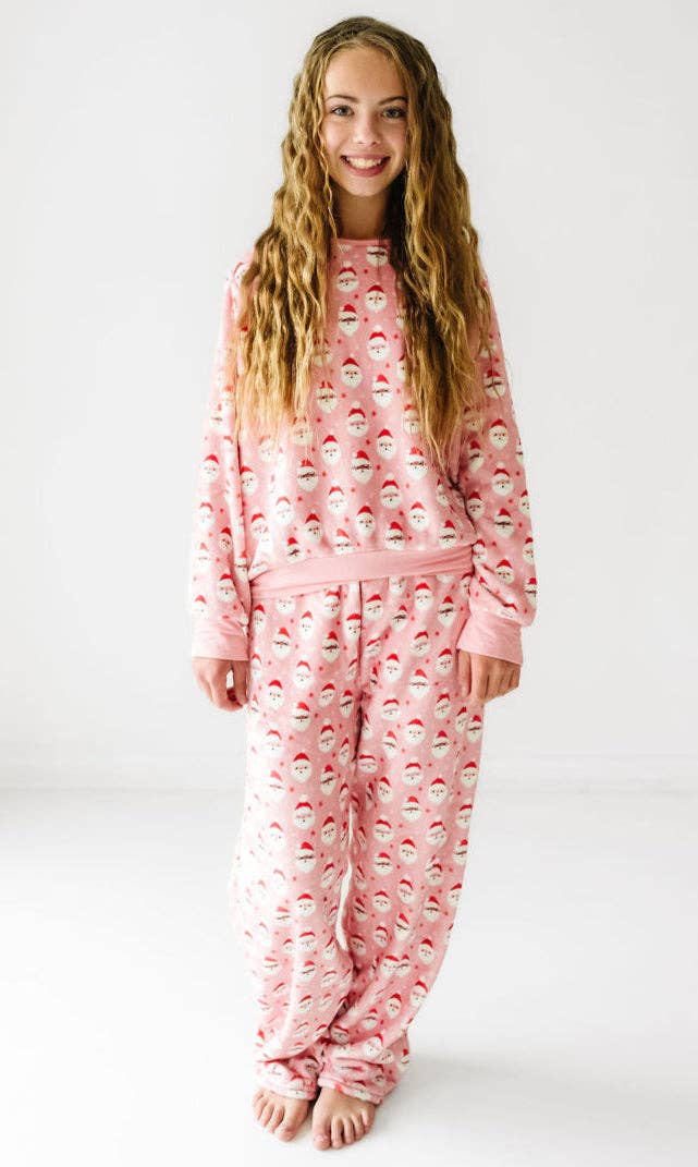 Macaron + Me - Stretch Plush Pants - Vintage Santa Pink