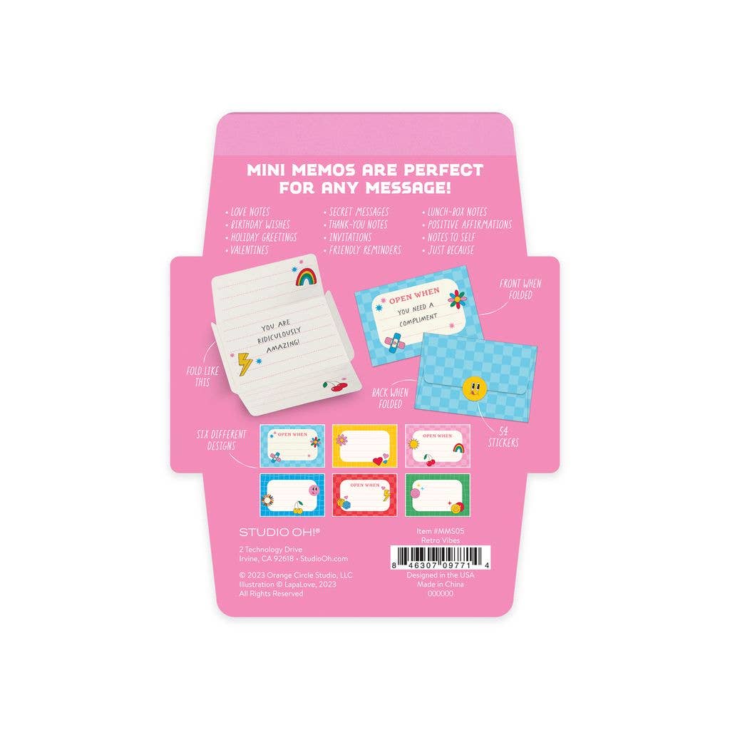Studio Oh! - Retro Vibes Mini Memo with Stickers
