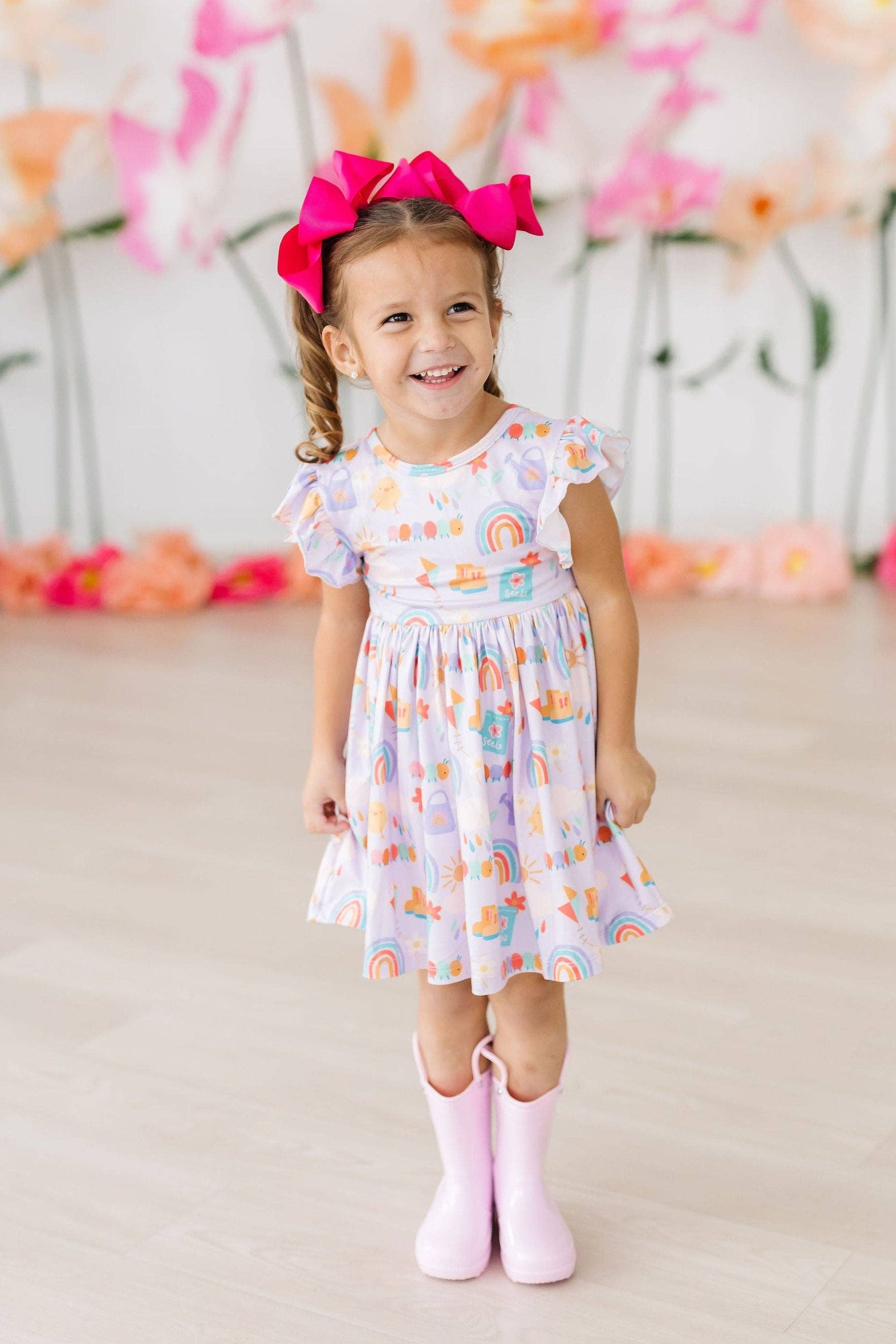 Mila & Rose - Rainy Day Flutter Sleeve Twirl Dress