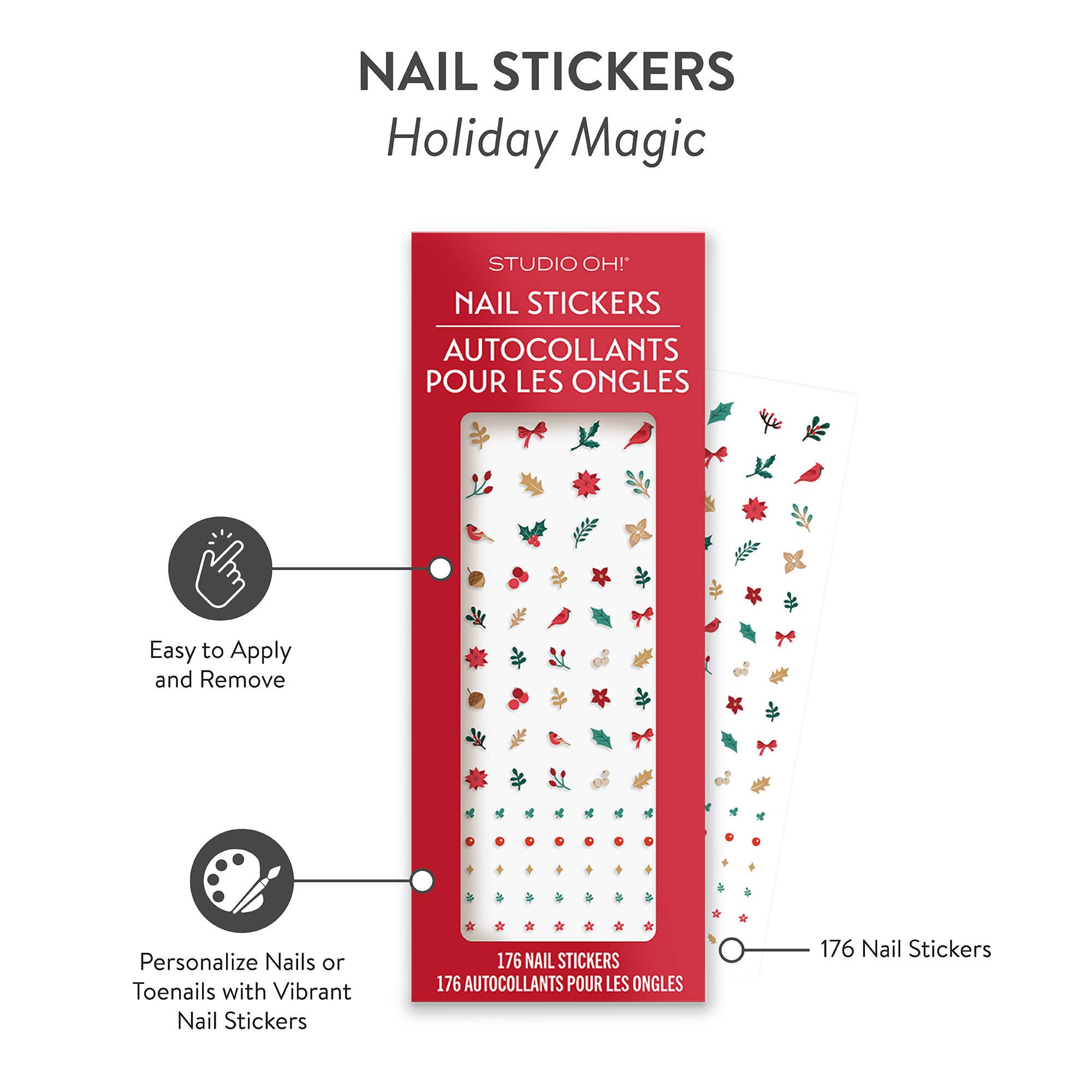 Studio Oh! - Holiday Magic Nail Stickers - Christmas