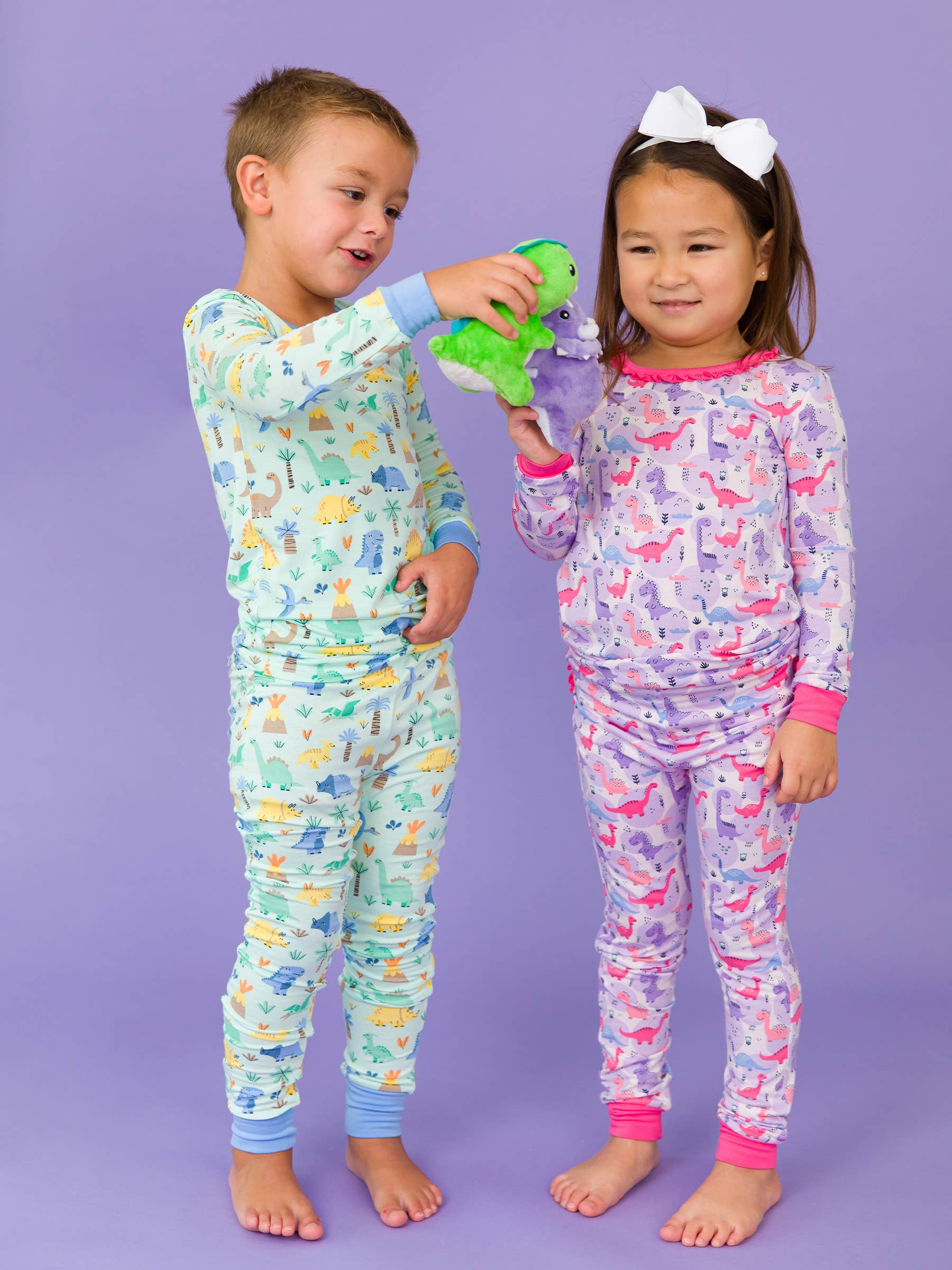 RuggedButts Bamboo Long Sleeve Pajama Set - Boys Dino-mite Dude Dinosaur