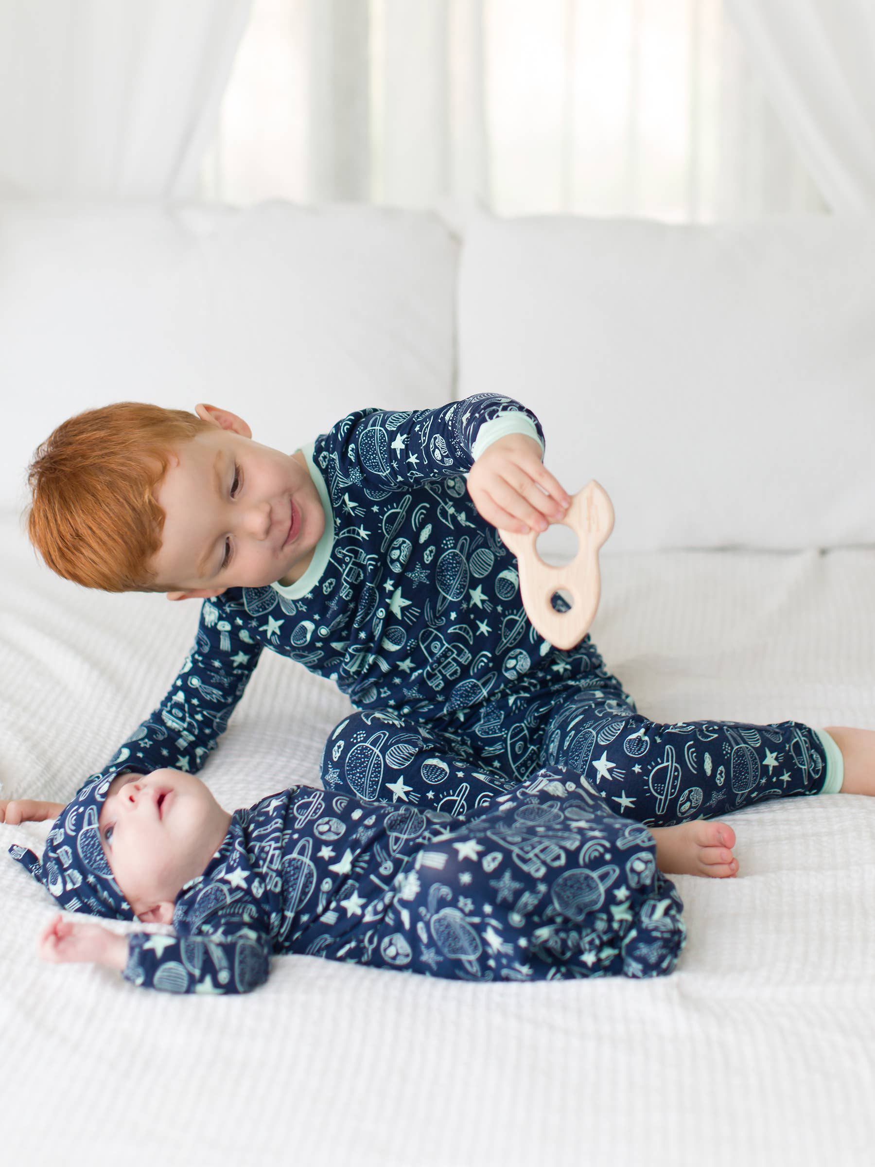 RuggedButts Bamboo Long Sleeve Pajama Set - Blast Off