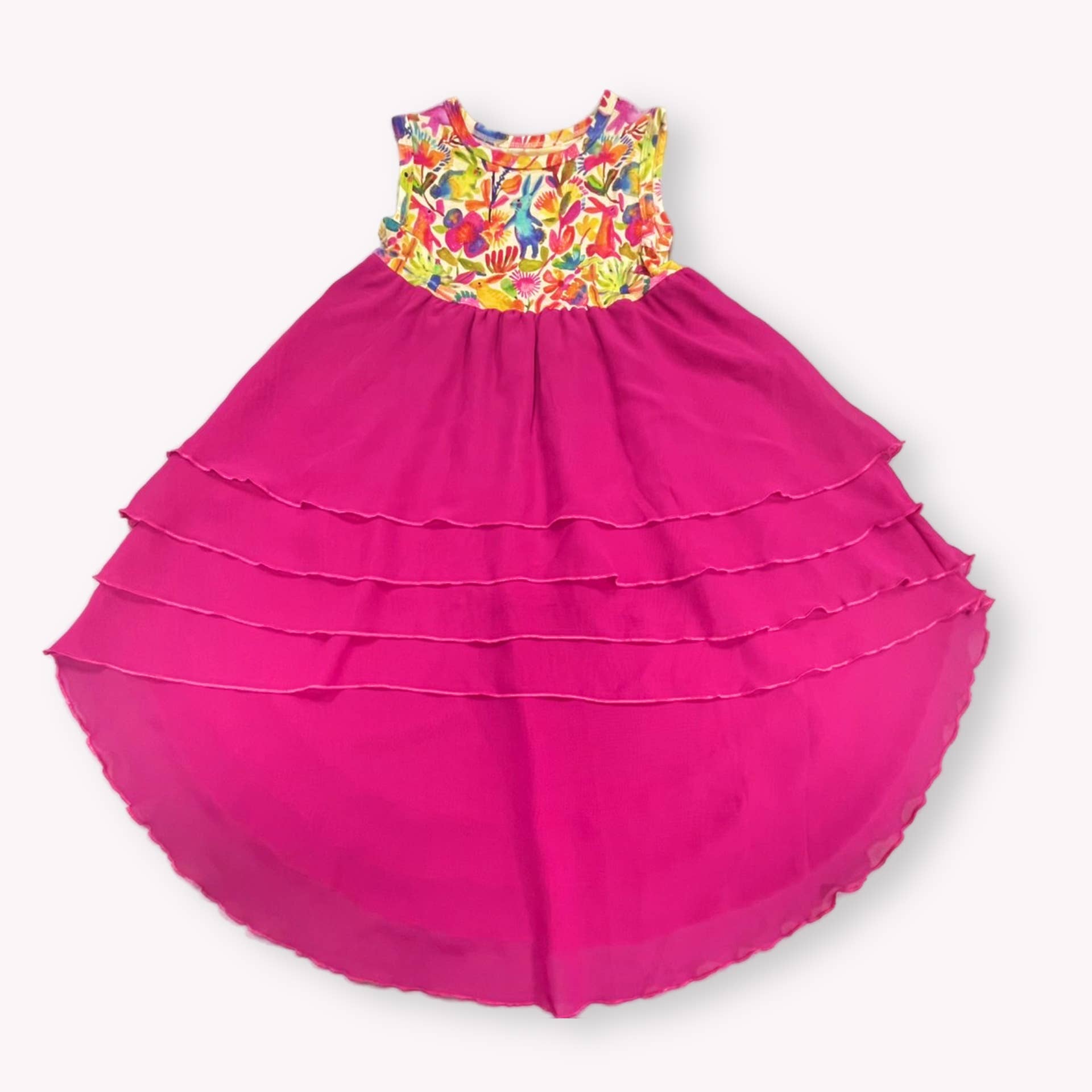 Muse Threads Tiered High-Low Dress - Spring Bunnies (Final Sale)
