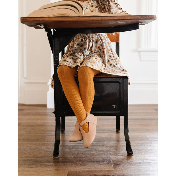 Little Stocking Co. Cable Knit Tights - Mustard (Final Sale)