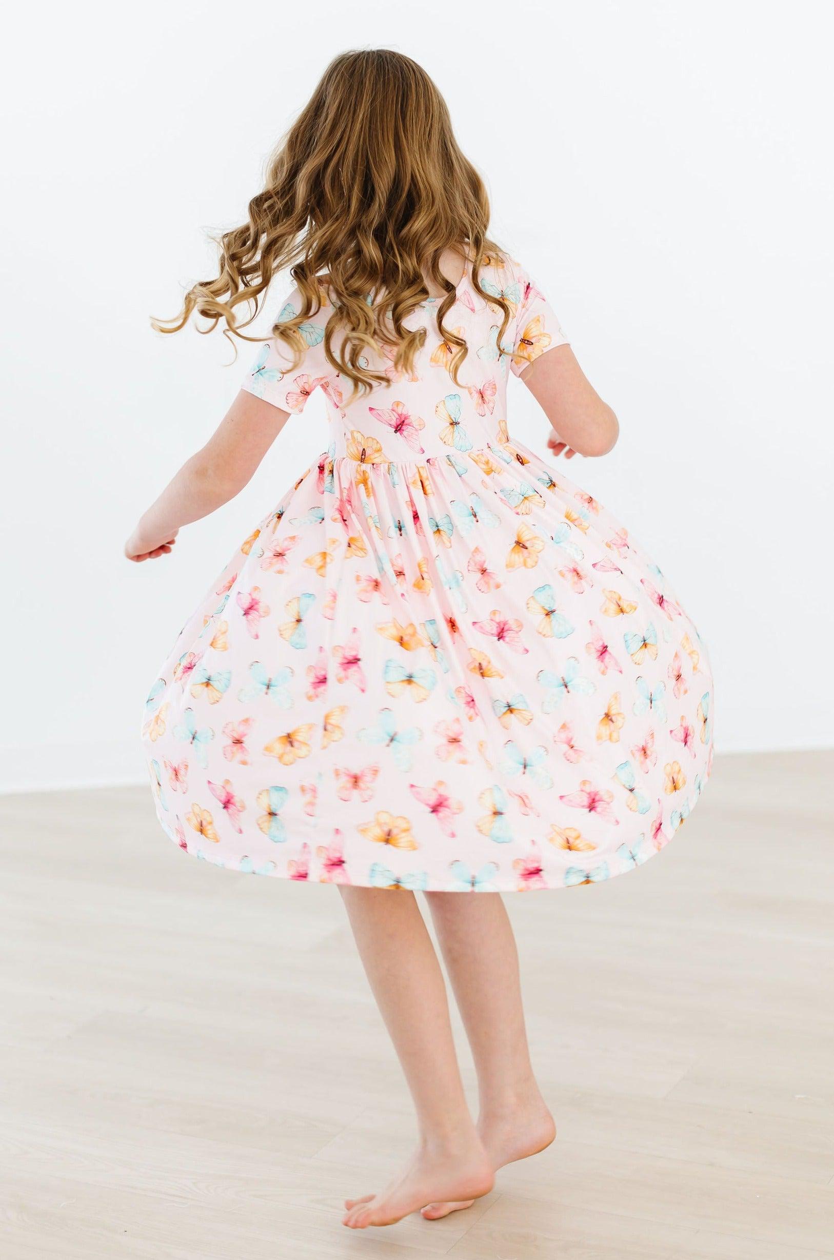 Mila & Rose Short Sleeve Twirl Dress - Butterfly Kisses