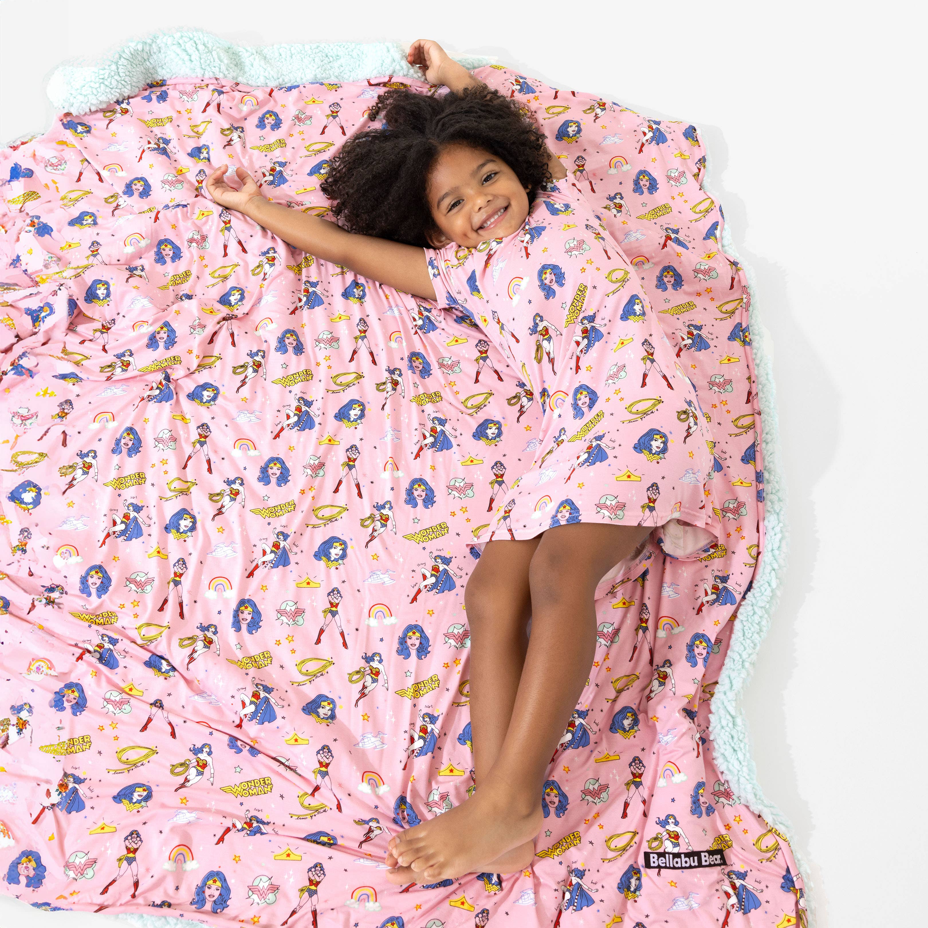 Bellabu Bear - Wonder Woman Sherpa Blanket