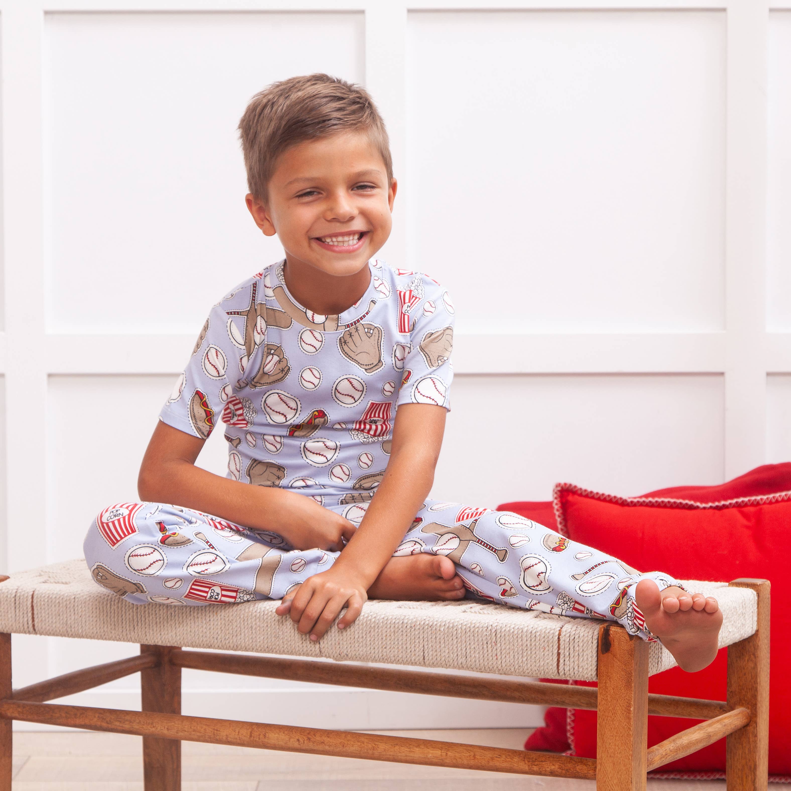 Tesa Babe - Baseball Blue Bamboo Pajama Set