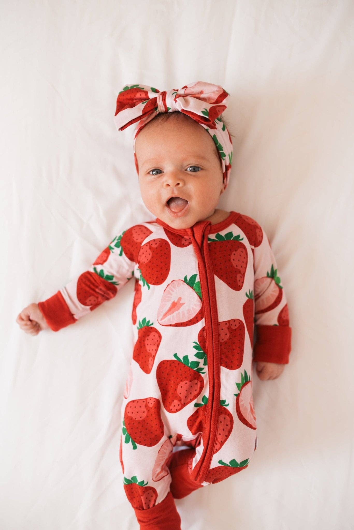 Jammie Session Bamboo Romper - Berry Sweet