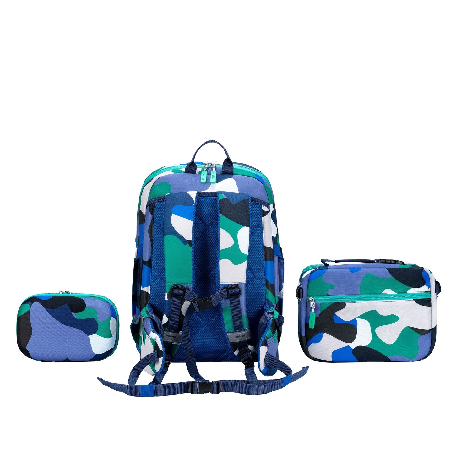 Matching Backpack, Lunch Tote, & Pencil Case by Uninni - Camo