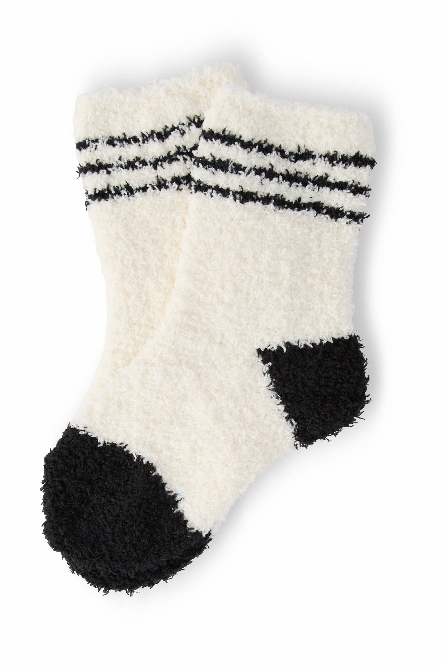 Mila & Rose - Coconut/Black Sporty Cozy Socks