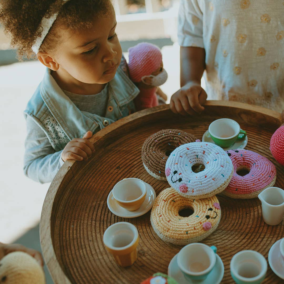 Pebble - Pretend Play Food Rattle - Pink Donut