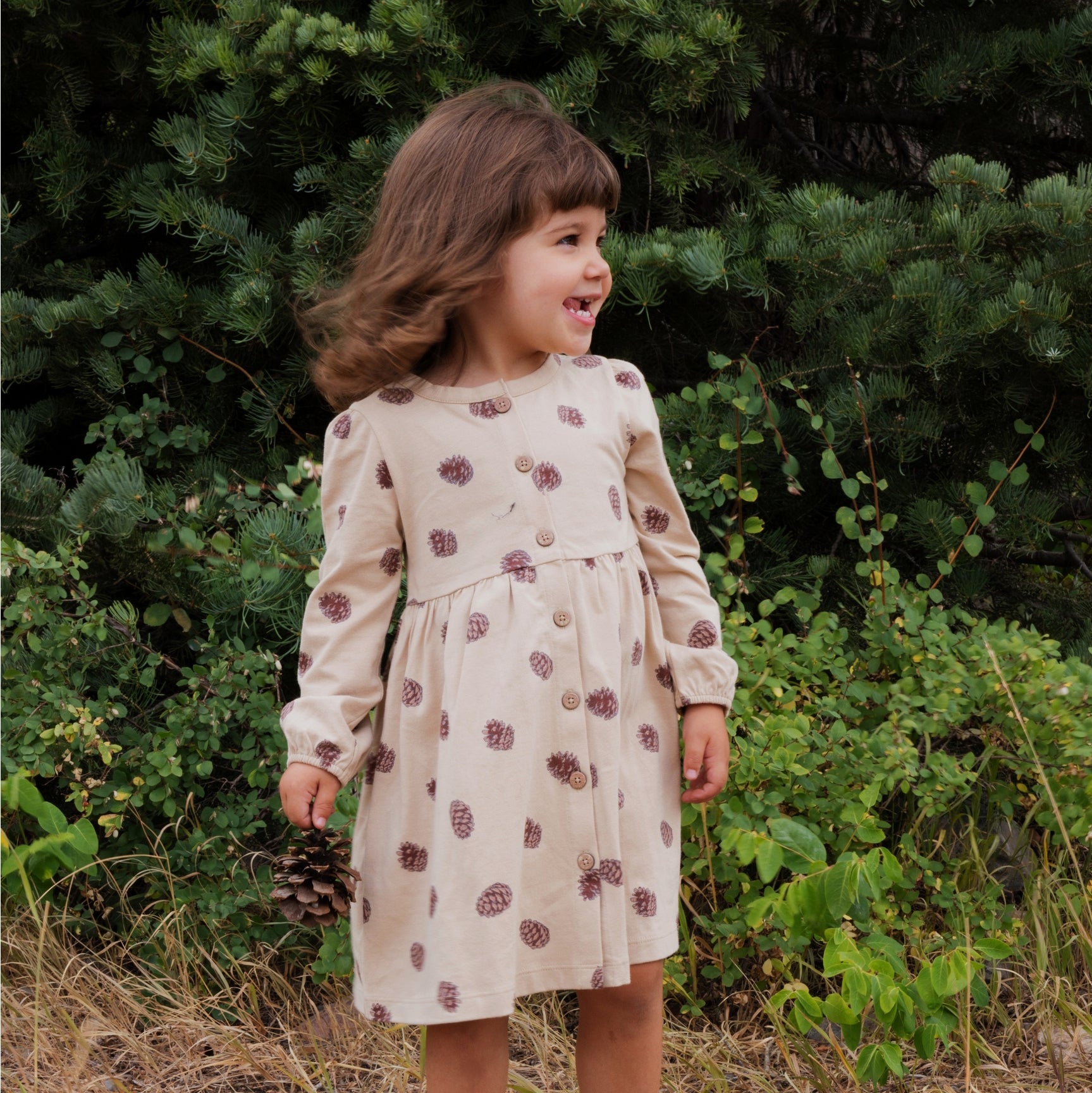 City Mouse Button Down Dress - Pinecones