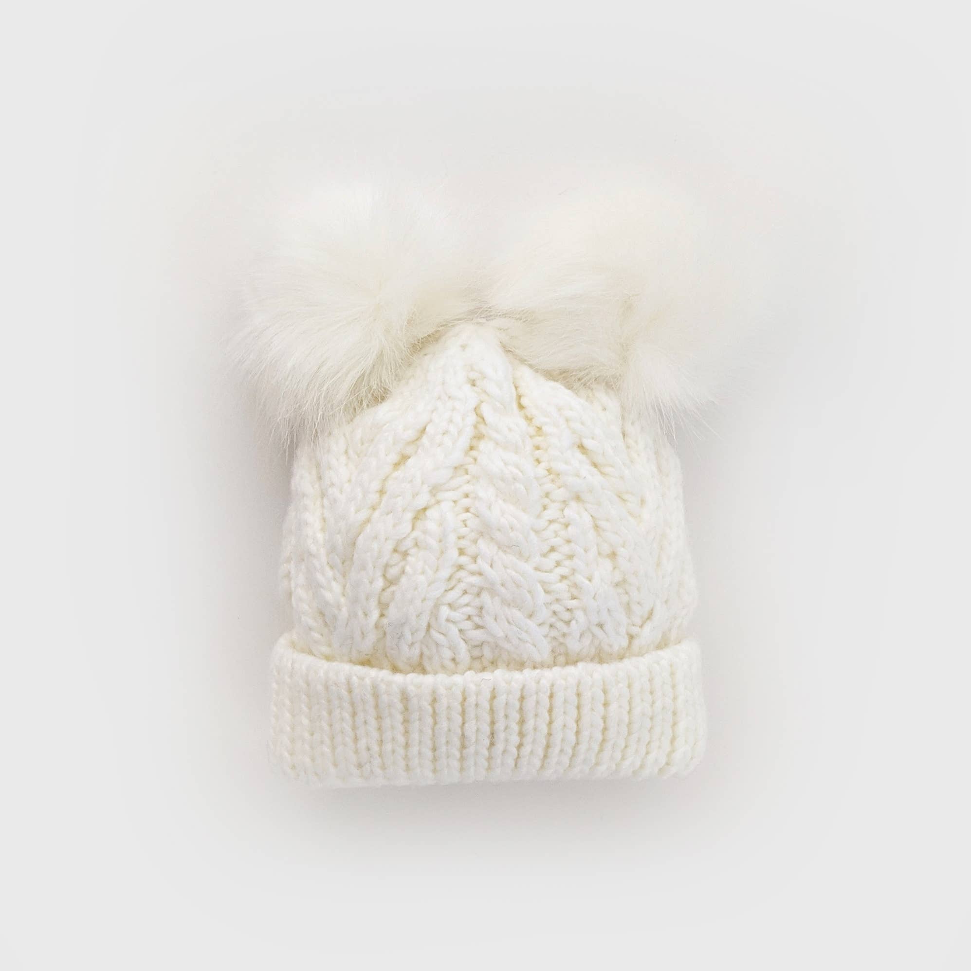 Huggalugs Fluffer Beanie Hat - White