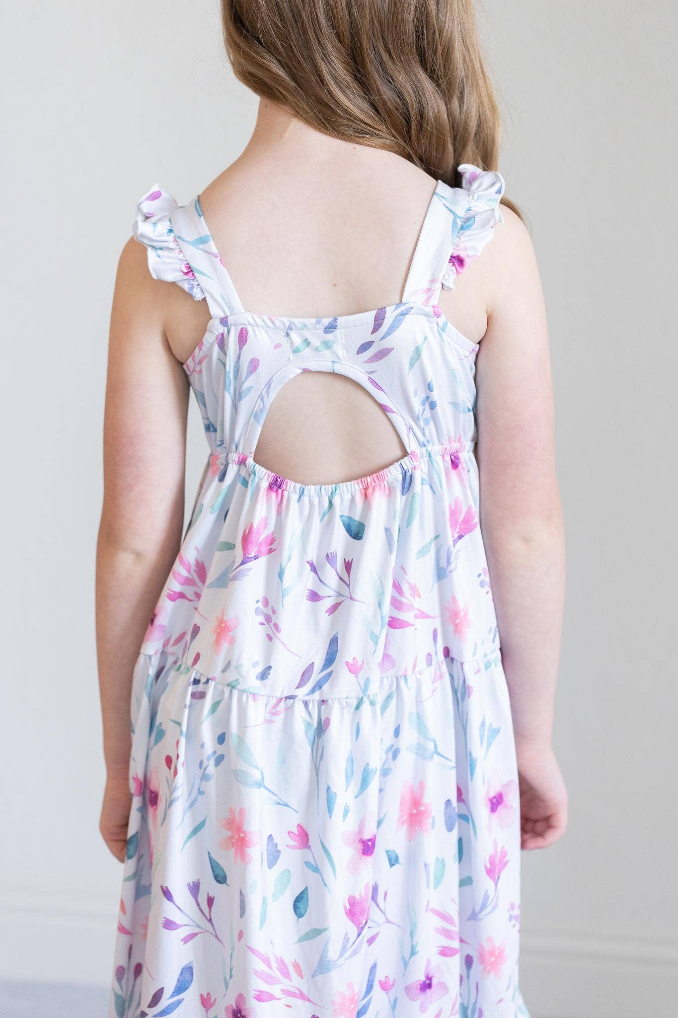 Mila & Rose - Pastel Wildflowers Ruffle Maxi Dress