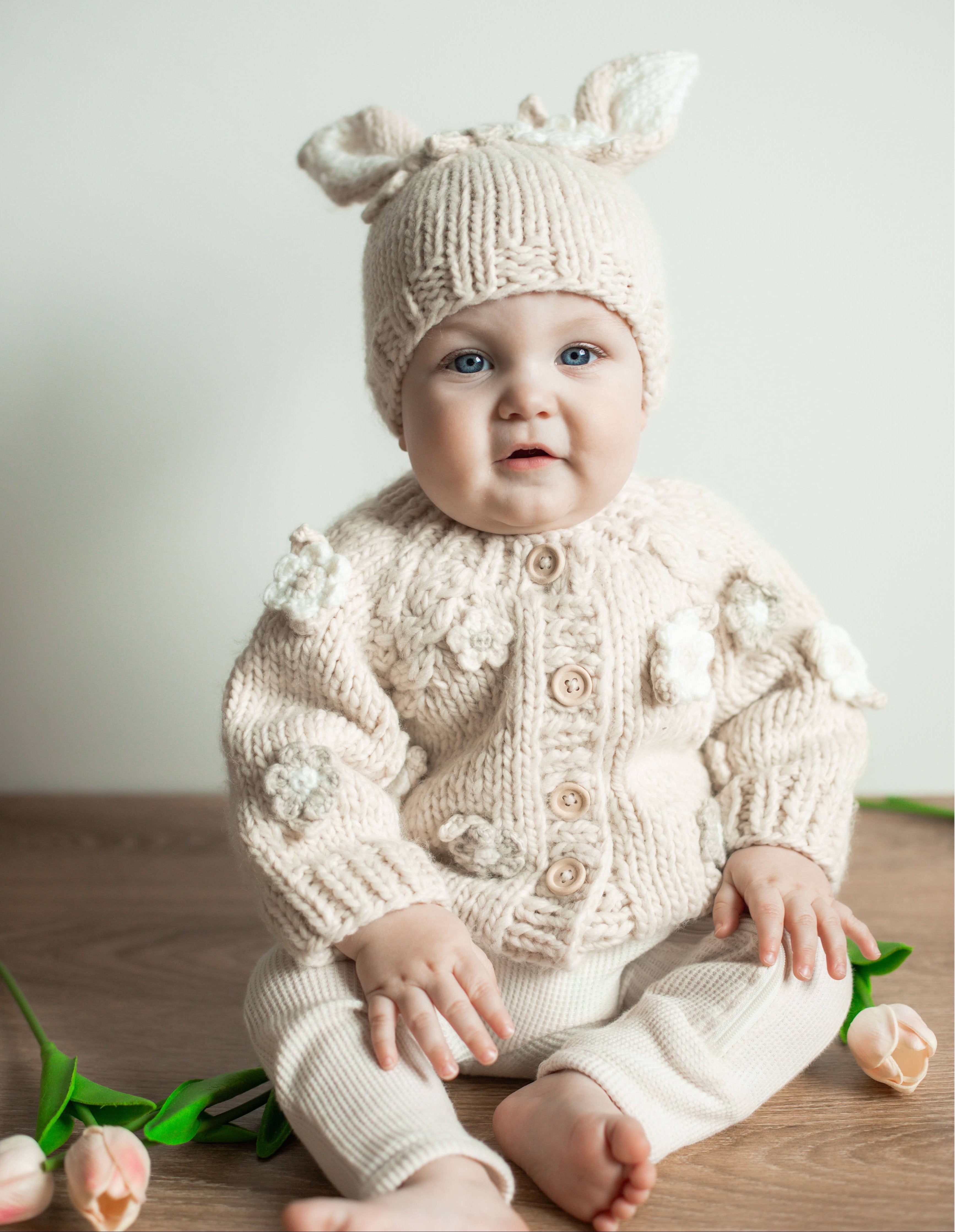 Huggalugs Flower Cardigan Sweater
